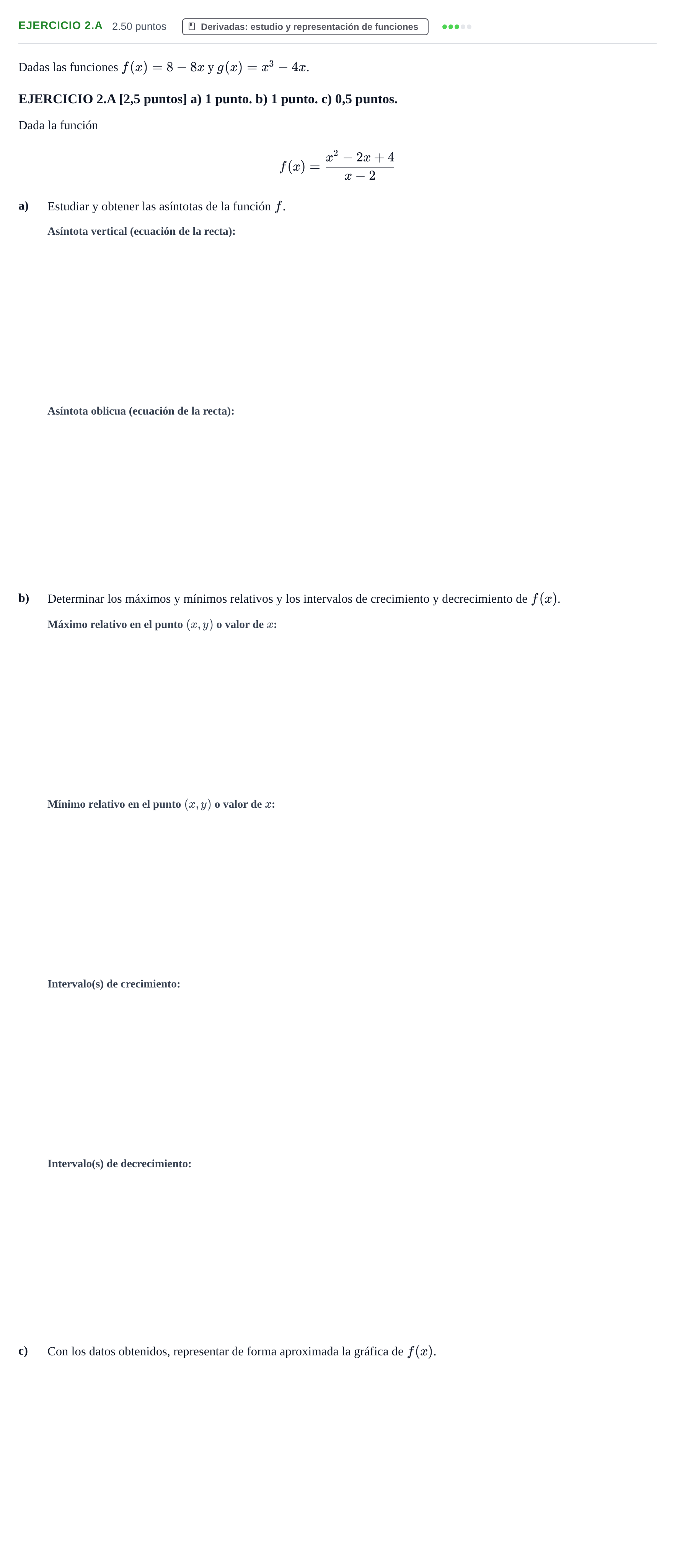 Enunciado: EJERCICIO 2.A · Matemáticas II PAU Extremadura Ordinaria 2026