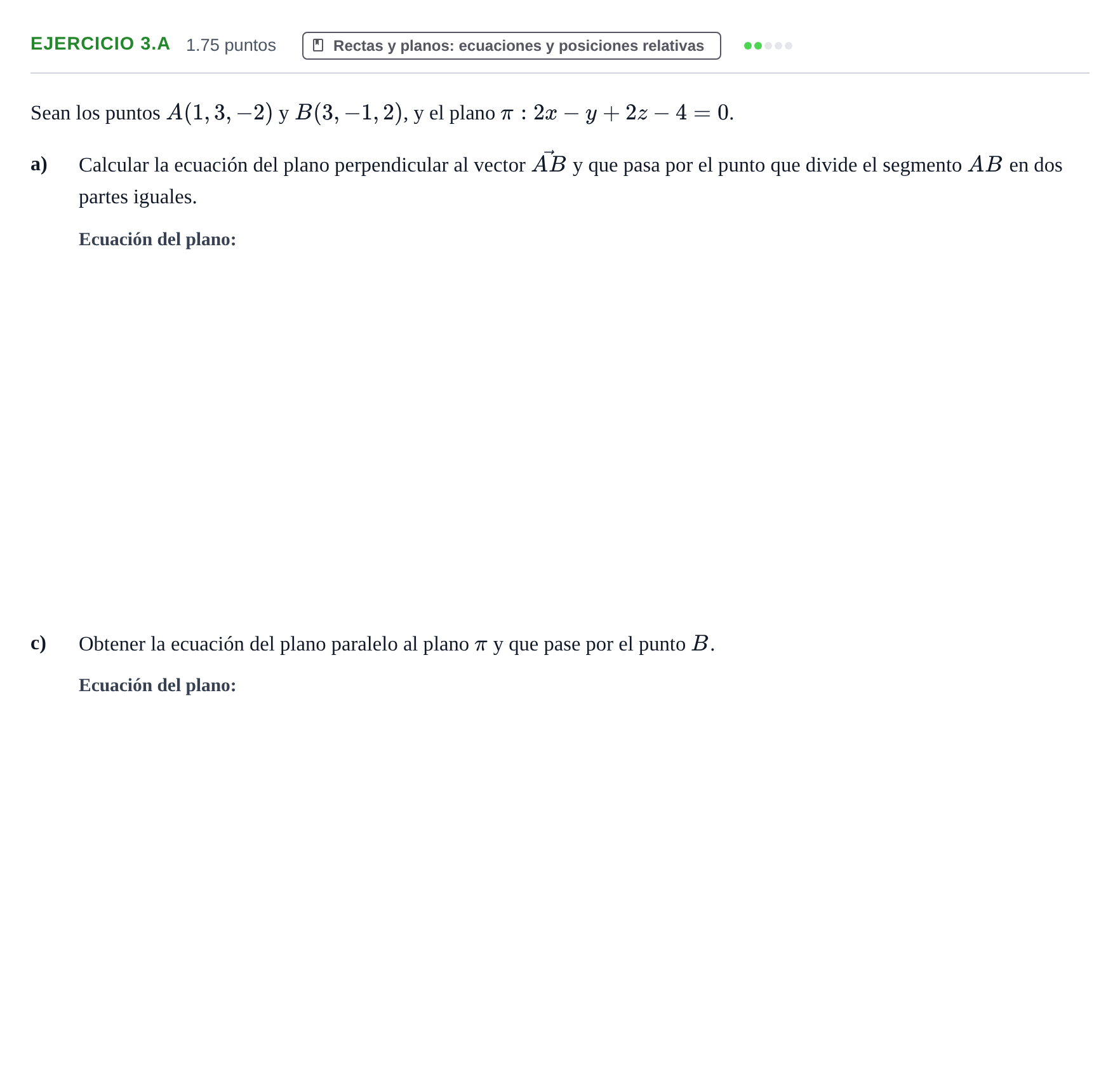 Enunciado: EJERCICIO 3.A - Rectas y planos · Matemáticas II PAU Extremadura Ordinaria 2026