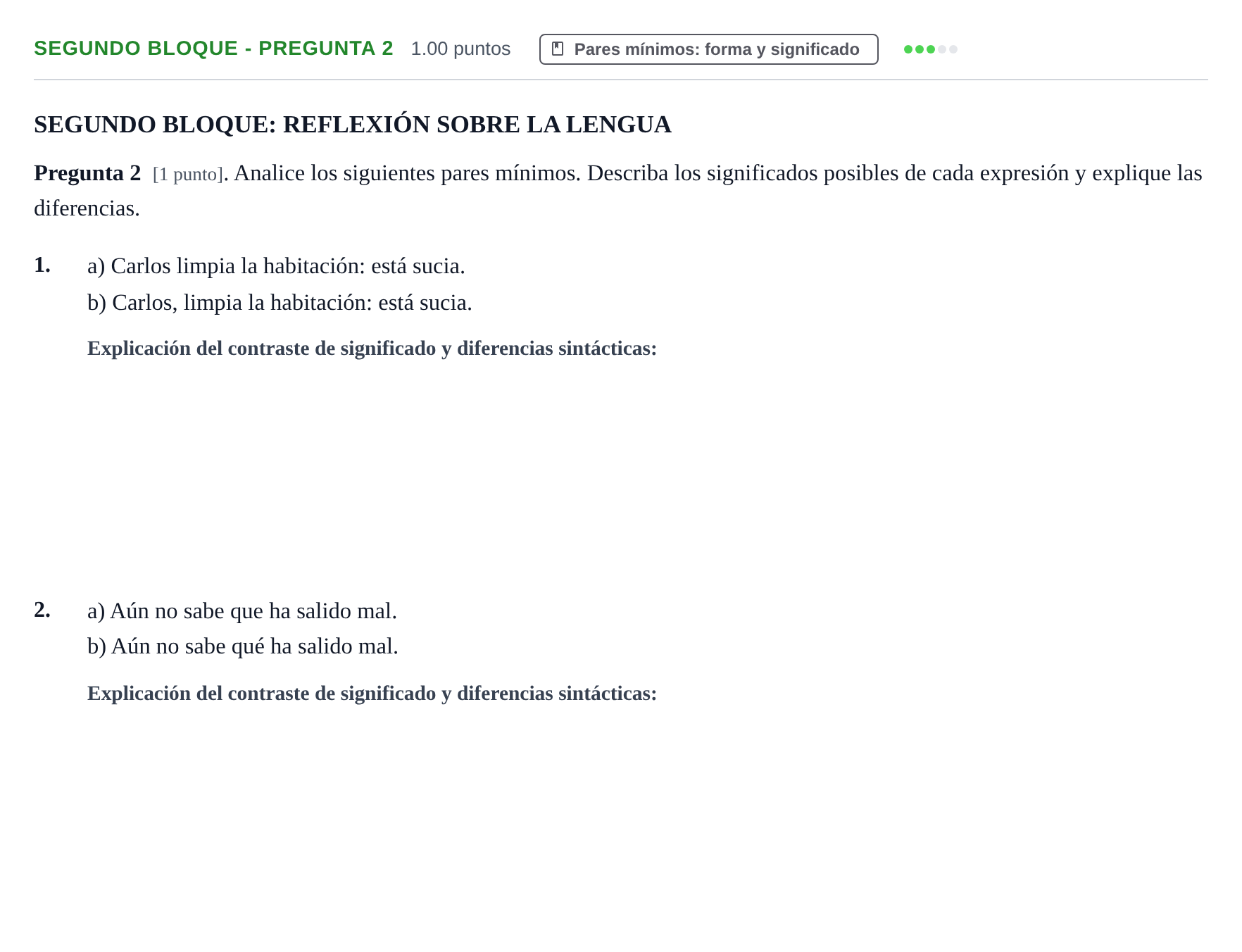 Enunciado: Ejercicio Segundo Bloque - Pregunta 2 · Lengua Castellana y Literatura II PAU Extremadura Extraordinaria 2026