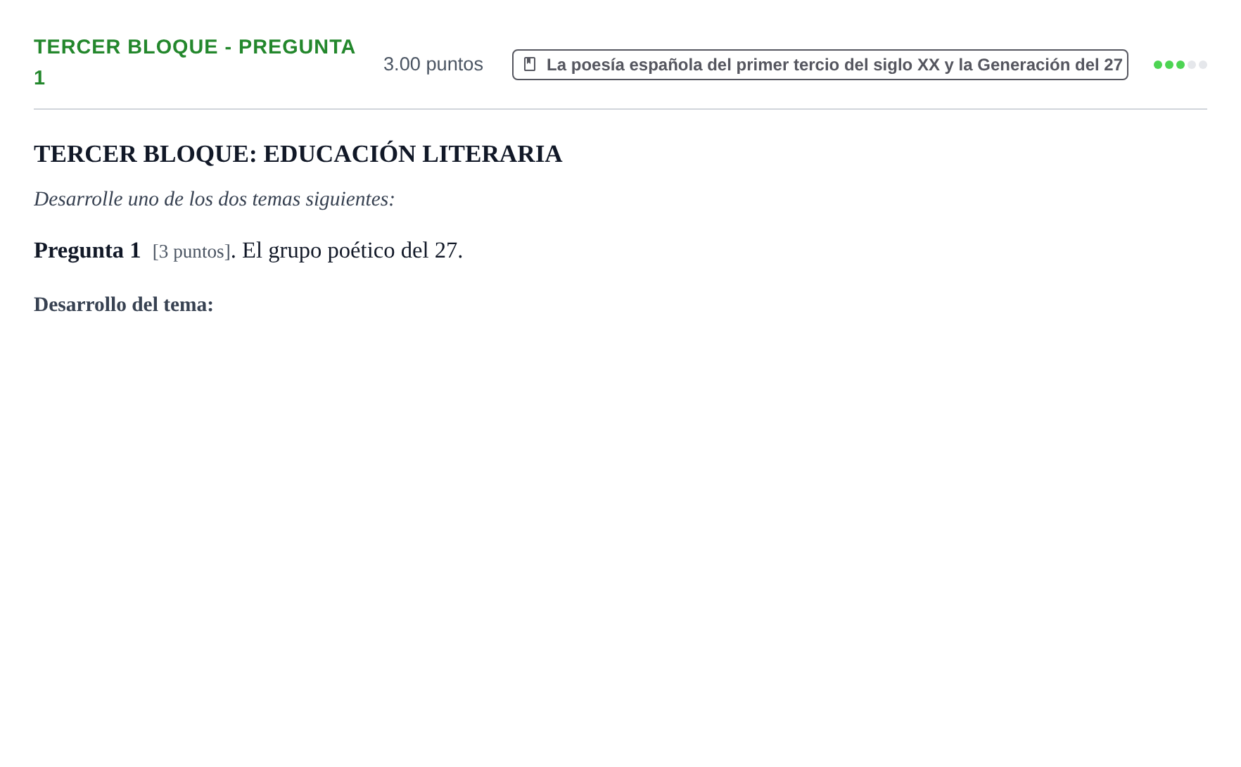 Enunciado: Ejercicio Tercer Bloque - Pregunta 1 · Lengua Castellana y Literatura II PAU Extremadura Extraordinaria 2026