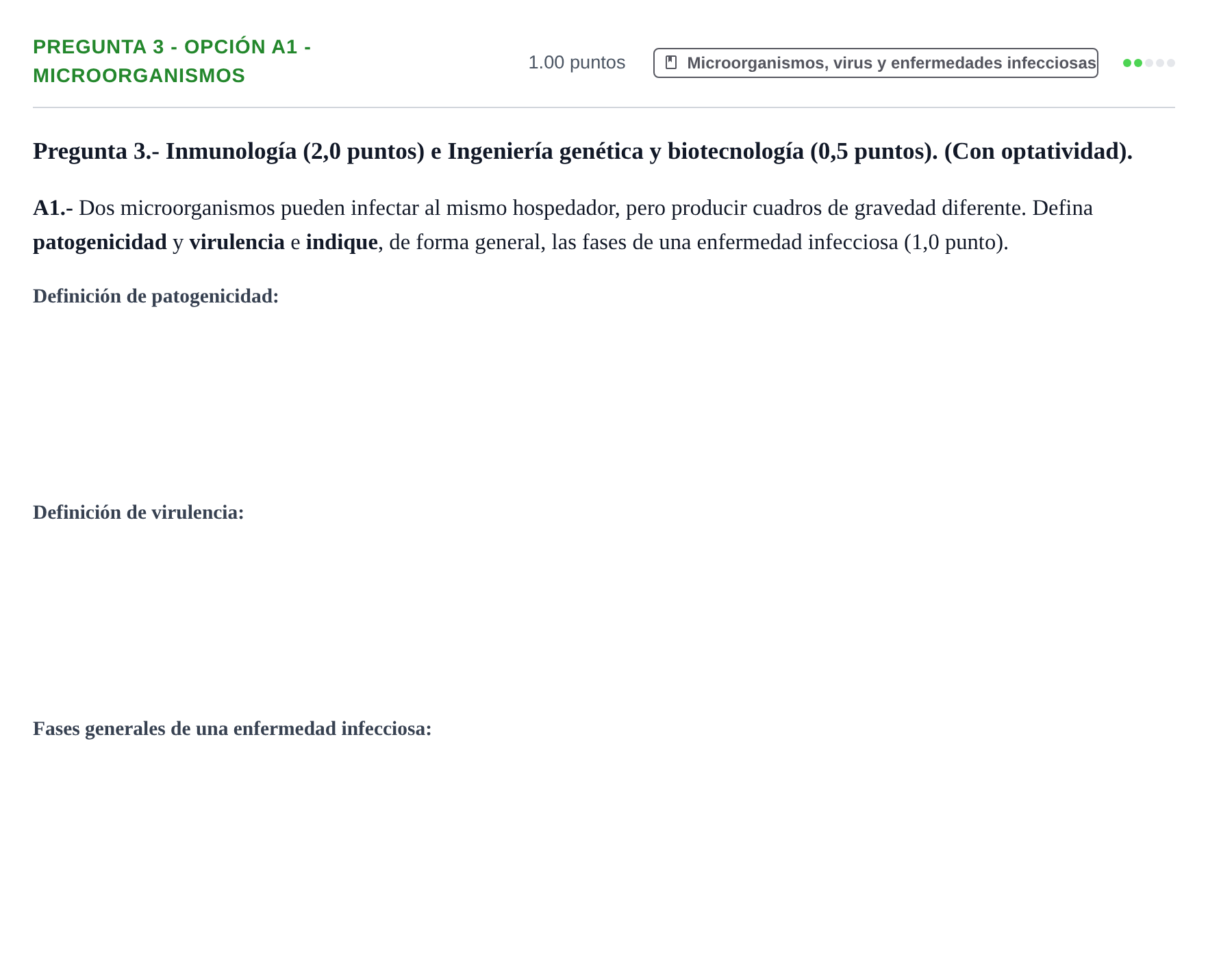 Enunciado: Pregunta 3 - Opción A1 - Microorganismos · Biología PAU Extremadura Extraordinaria 2026
