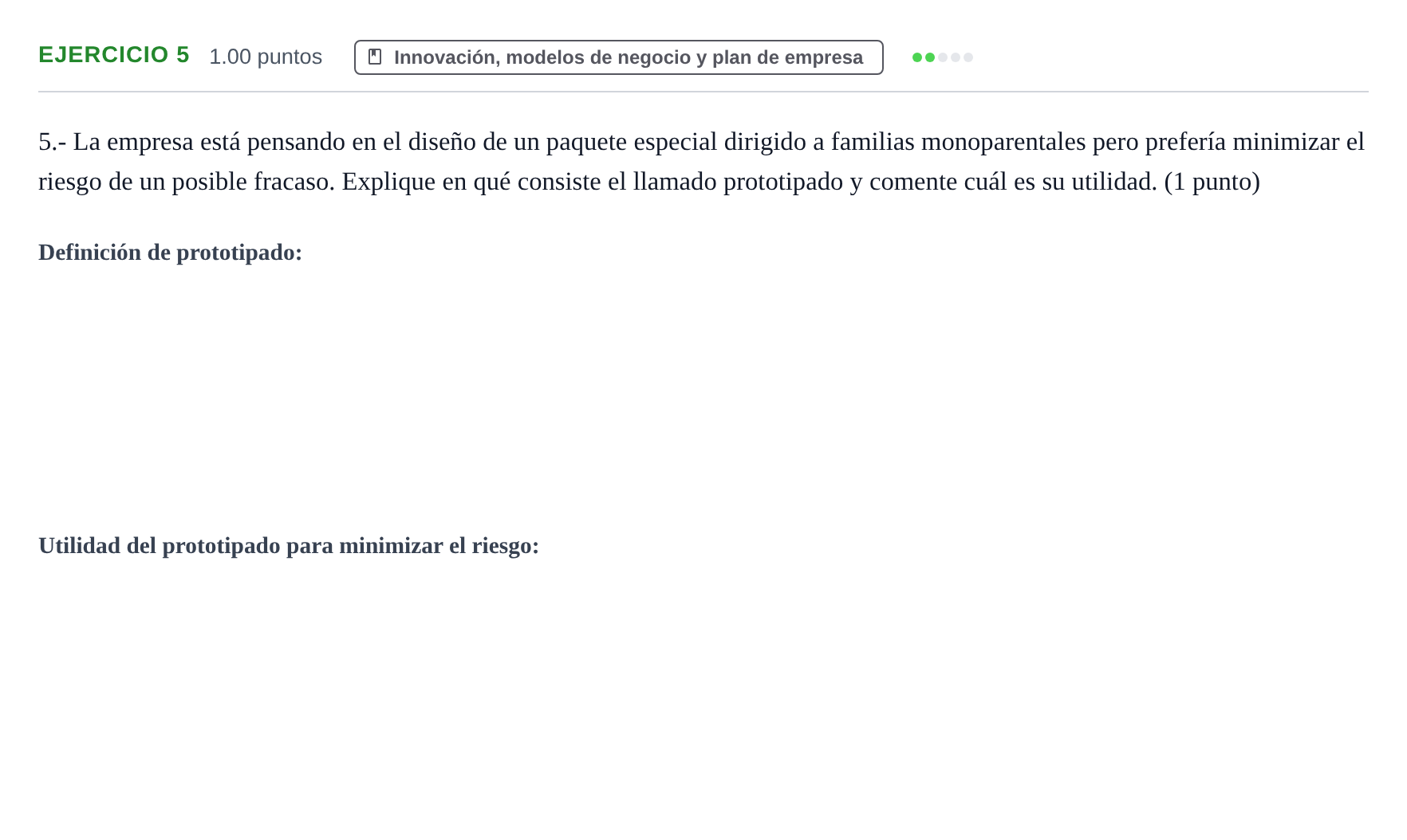 Enunciado: Problema 5 · Empresa y Diseño de Modelos de Negocio PAU Extremadura Extraordinaria 2026