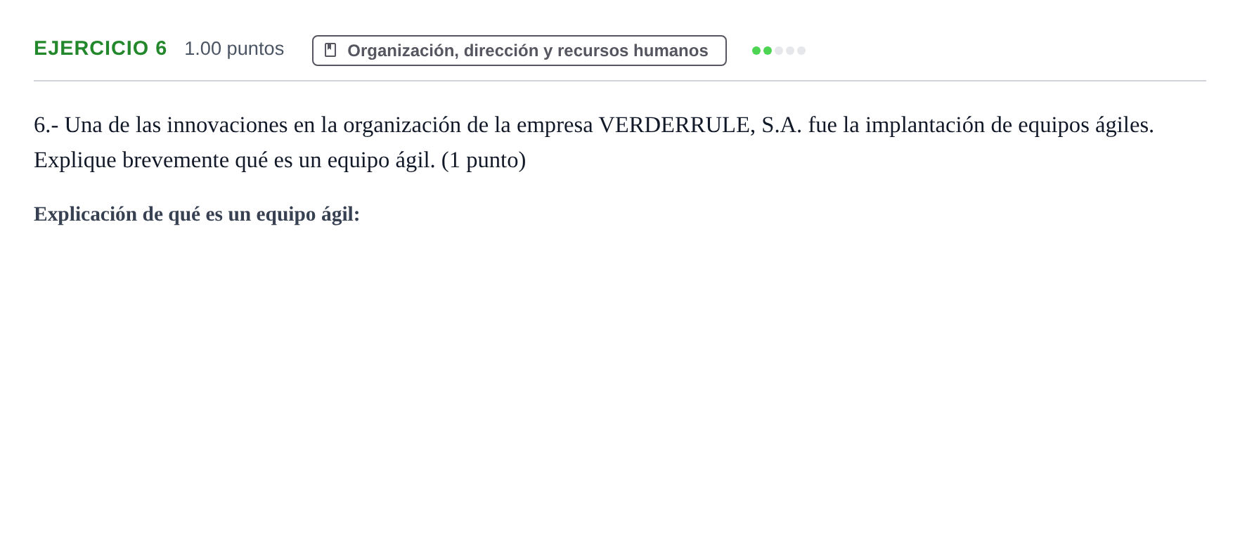 Enunciado: Problema 6 · Empresa y Diseño de Modelos de Negocio PAU Extremadura Extraordinaria 2026