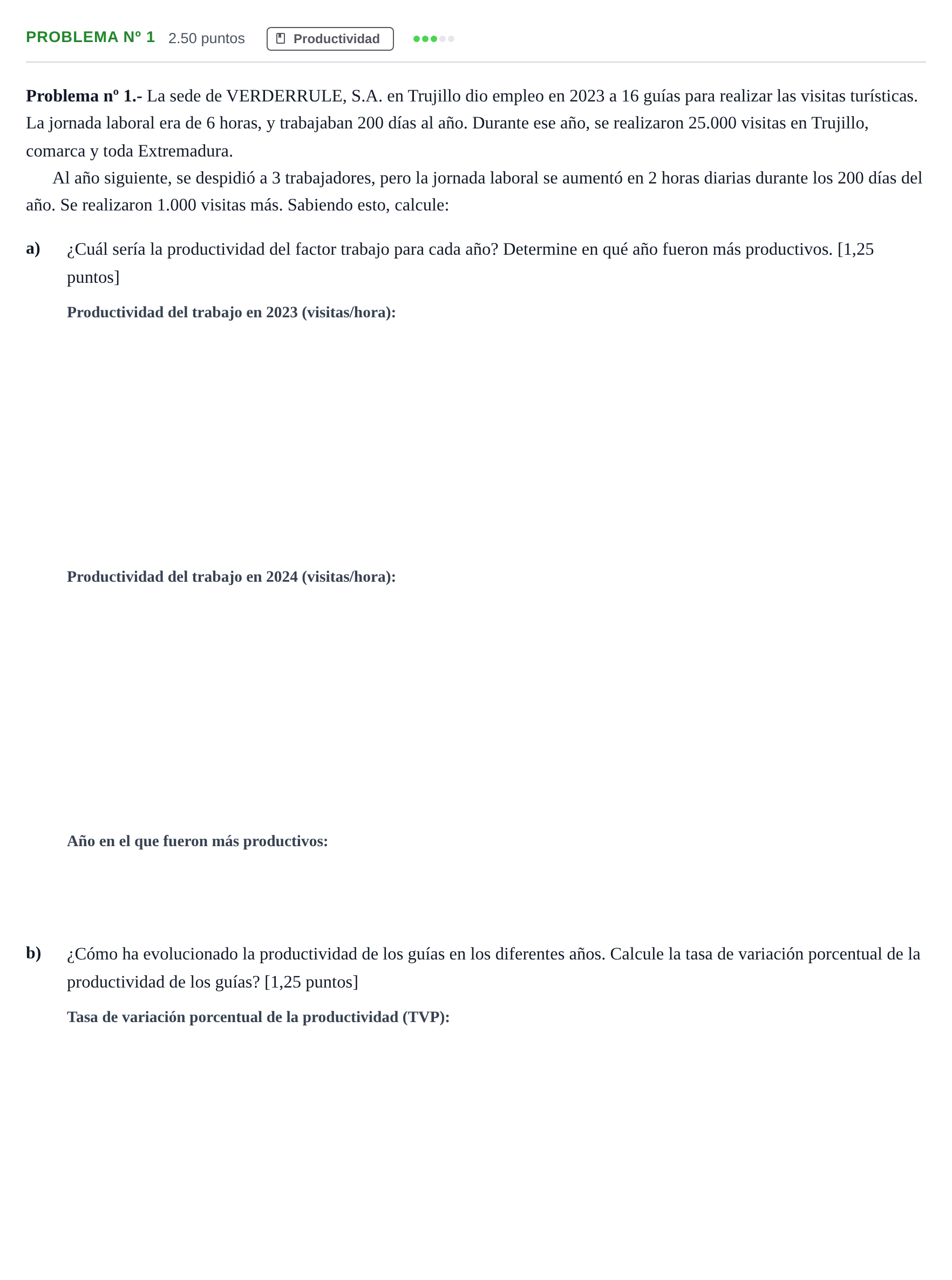 Enunciado: Problema nº 1 · Empresa y Diseño de Modelos de Negocio PAU Extremadura Extraordinaria 2026
