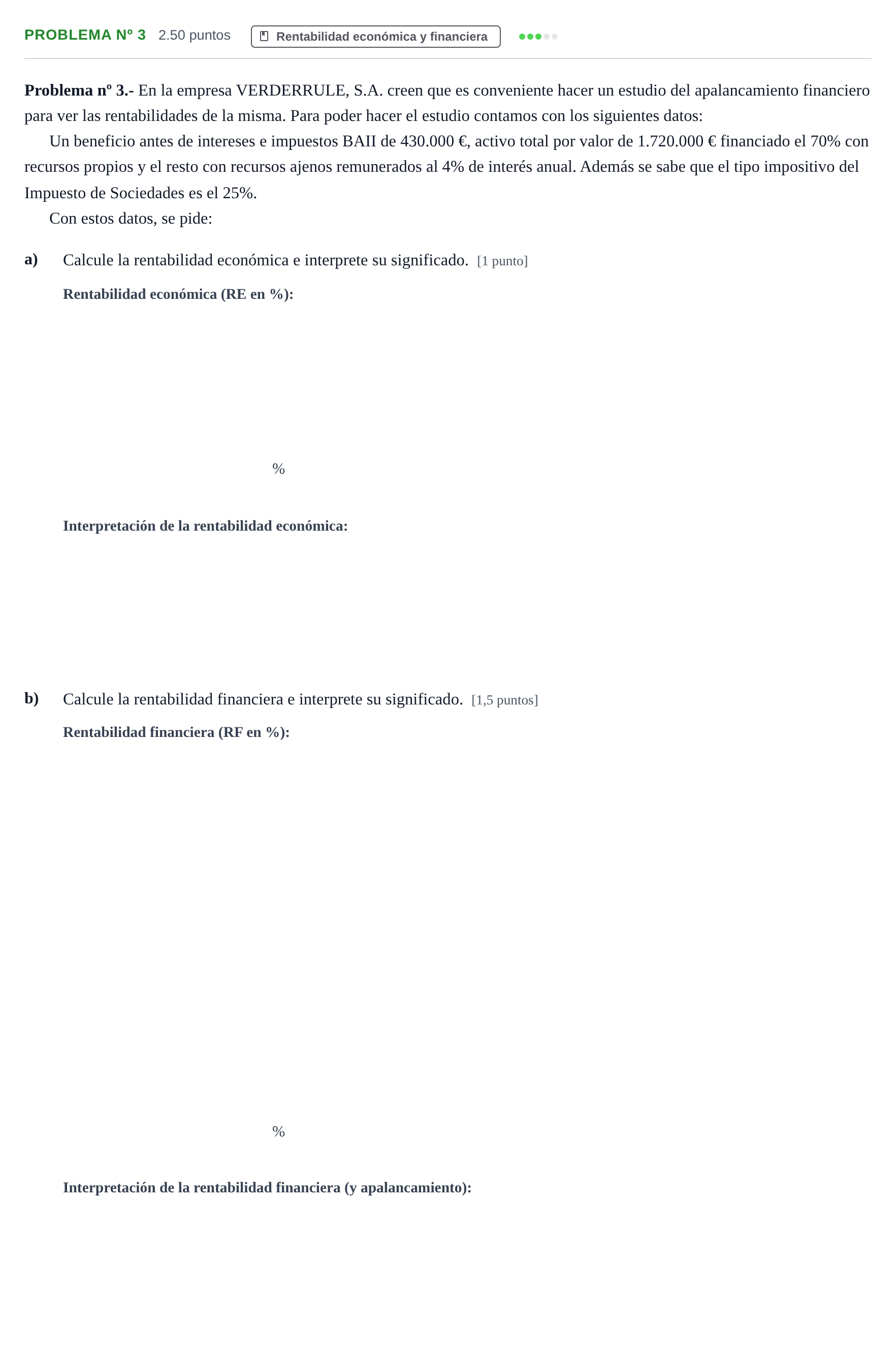 Enunciado: Problema nº 3 · Empresa y Diseño de Modelos de Negocio PAU Extremadura Extraordinaria 2026
