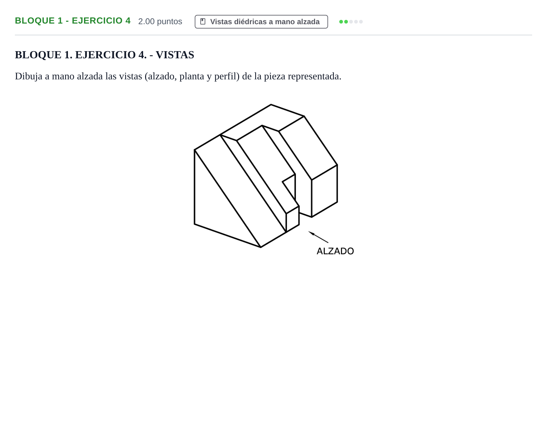 Enunciado: Bloque 1 - Ejercicio 4 · Dibujo técnico II PAU Extremadura Extraordinaria 2026