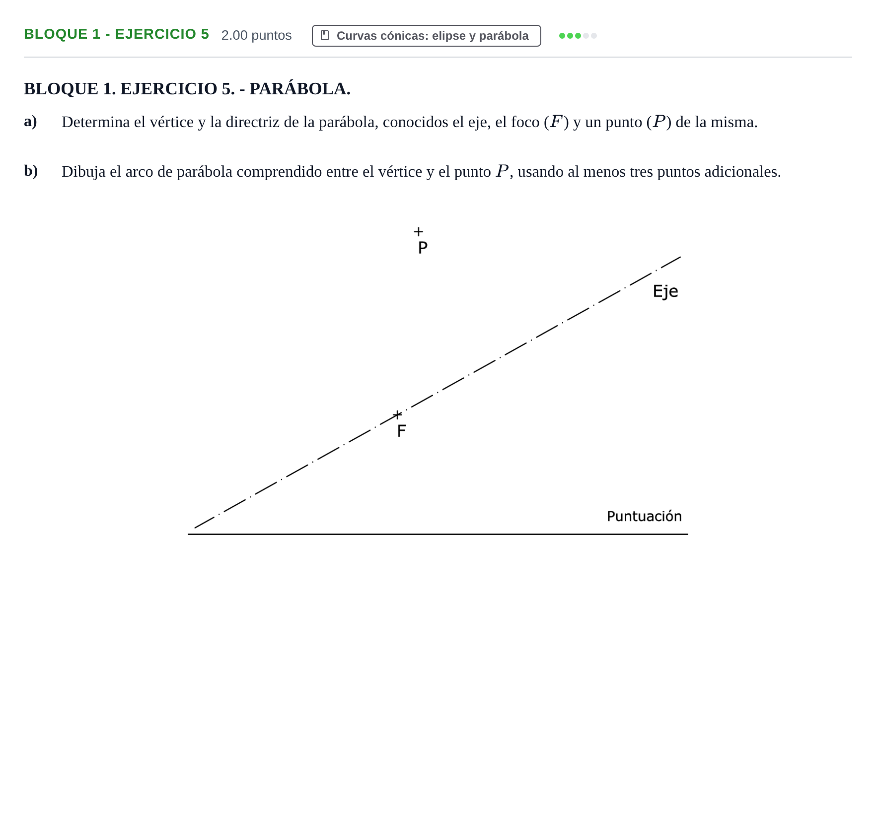 Enunciado: Bloque 1 - Ejercicio 5 · Dibujo técnico II PAU Extremadura Extraordinaria 2026