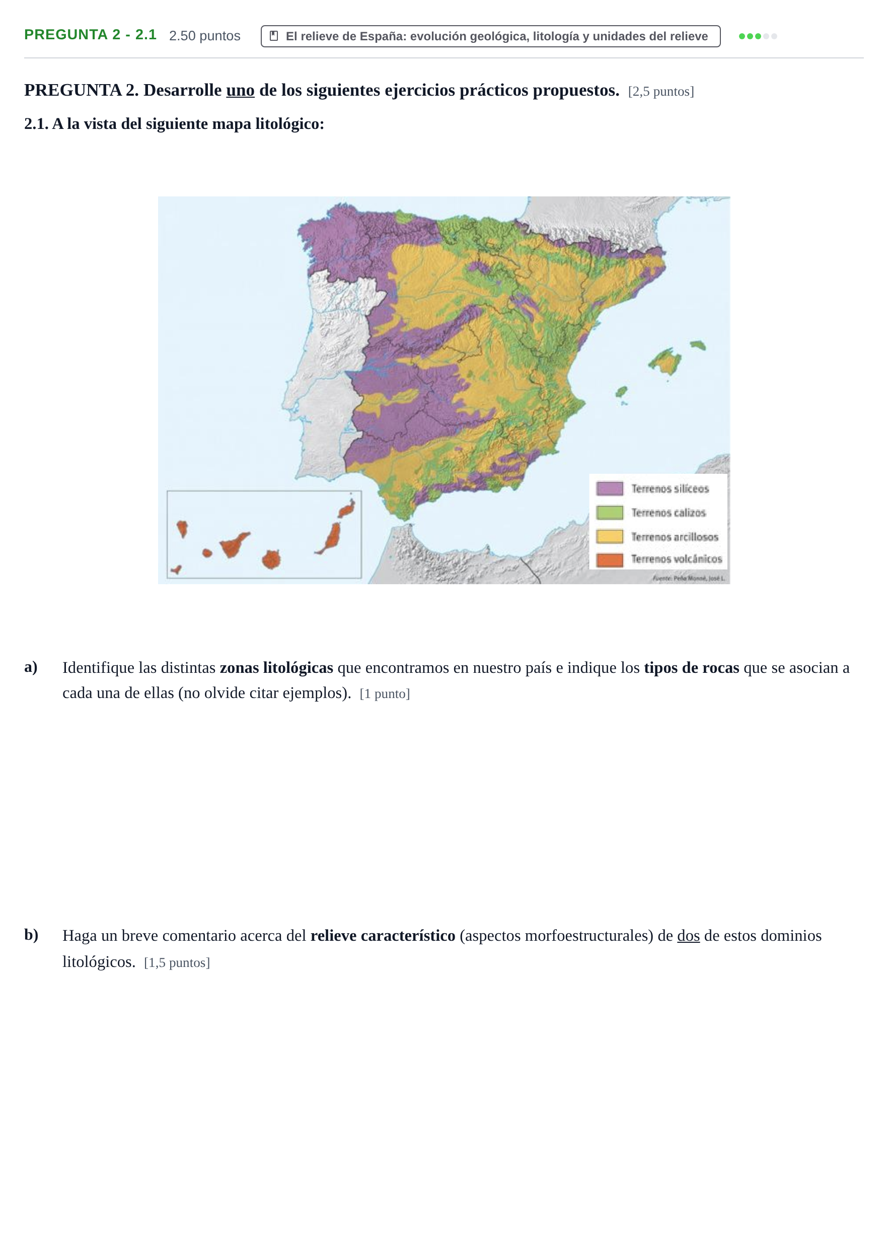 Enunciado: Pregunta 2 - 2.1 · Geografía PAU Extremadura Extraordinaria 2026