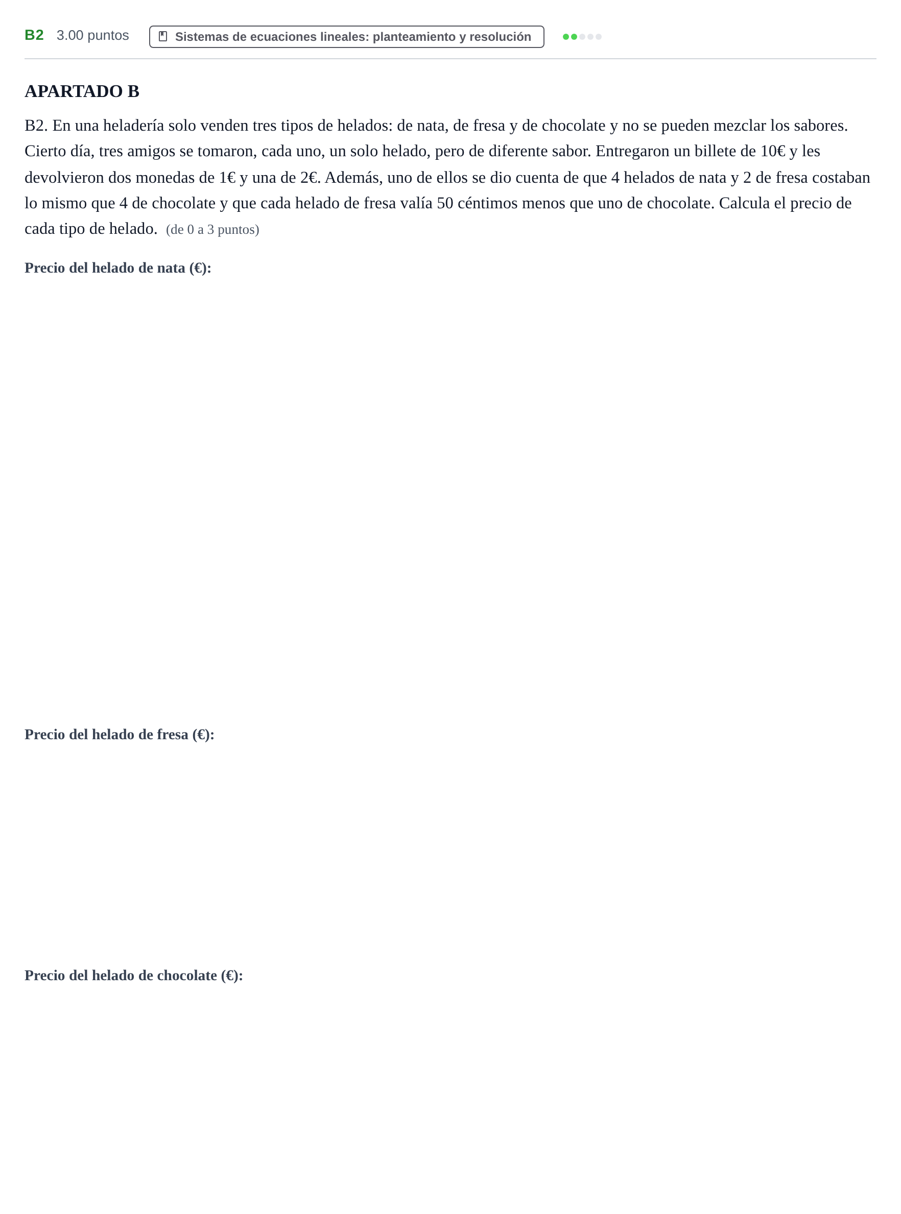 Enunciado: Ejercicio B2 · Matemáticas aplicadas a las Ciencias Sociales II PAU Extremadura Extraordinaria 2026