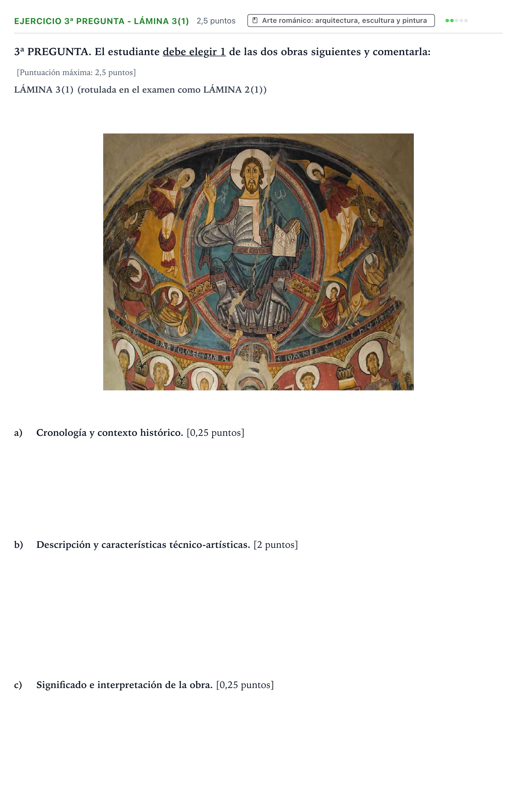 Enunciado: Ejercicio 3ª PREGUNTA - Lámina 3(1) · Historia del Arte PAU Extremadura Extraordinaria 2026