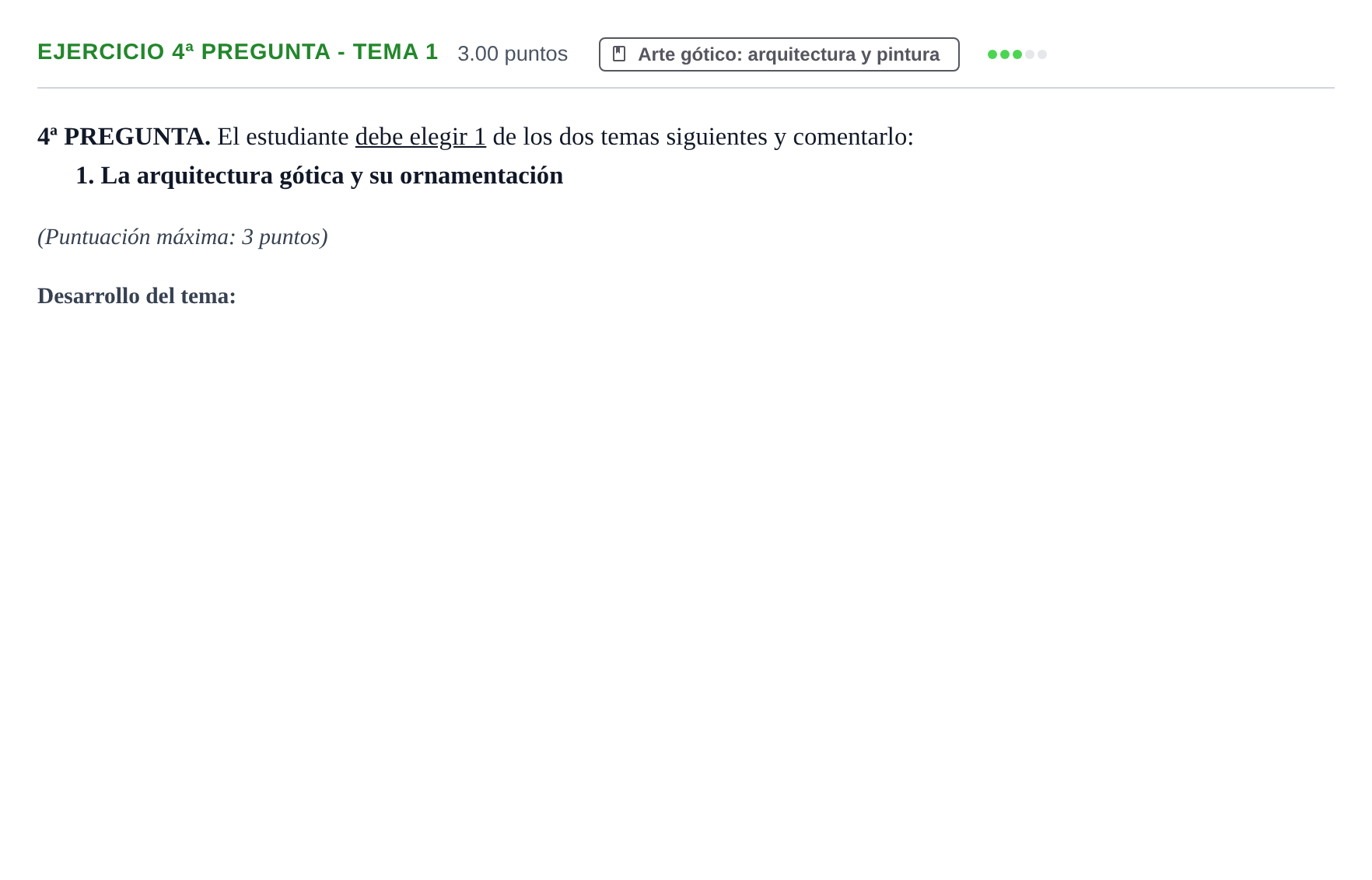 Enunciado: Ejercicio 4ª PREGUNTA - Tema 1 · Historia del Arte PAU Extremadura Extraordinaria 2026