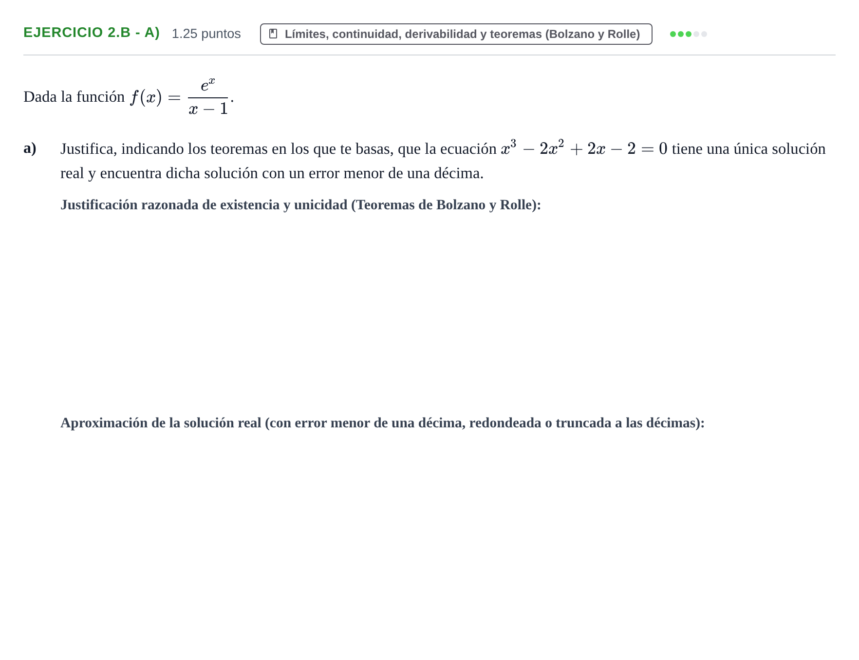 Enunciado: Ejercicio 2.B - a) · Matemáticas II PAU Extremadura Extraordinaria 2026