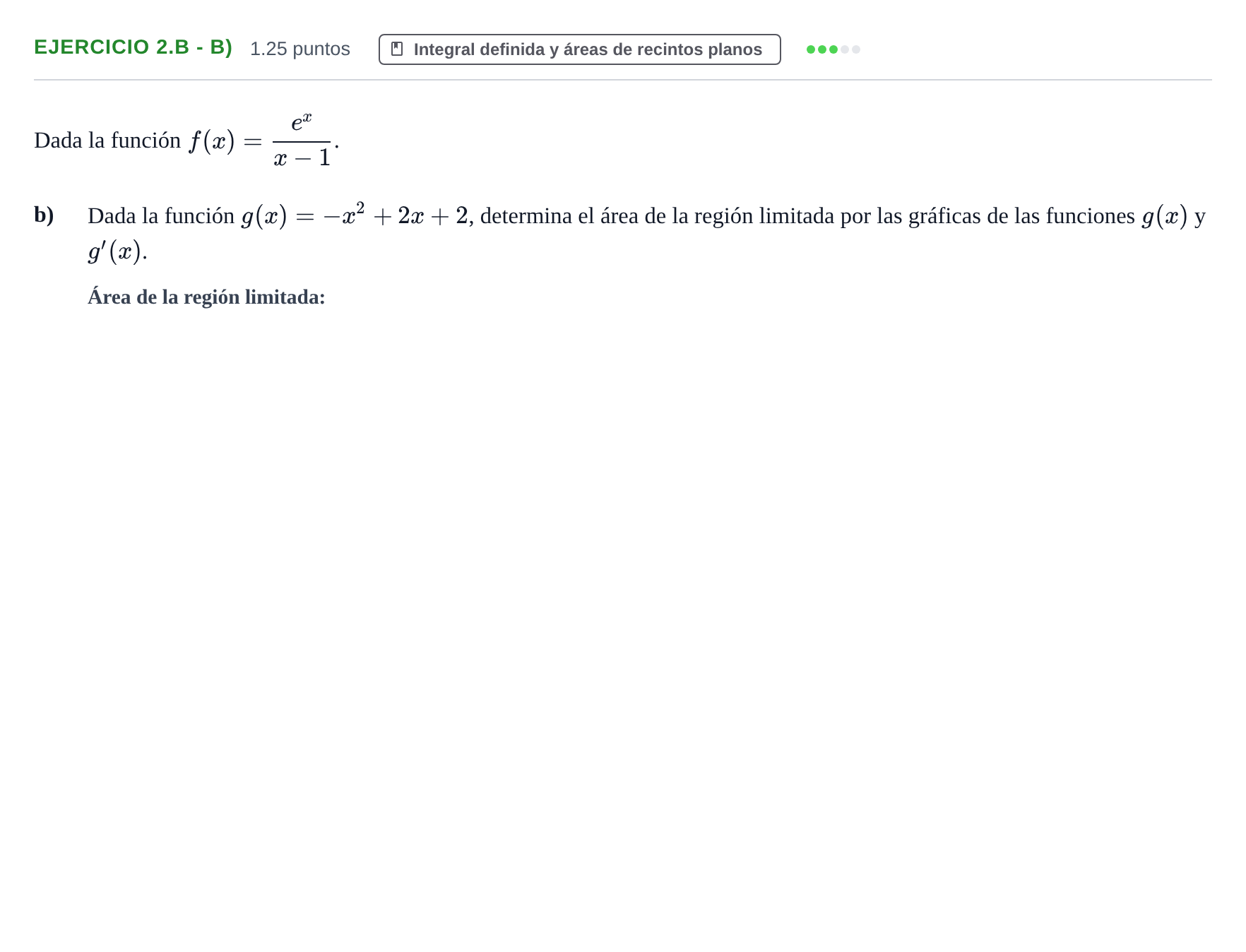 Enunciado: Ejercicio 2.B - b) · Matemáticas II PAU Extremadura Extraordinaria 2026
