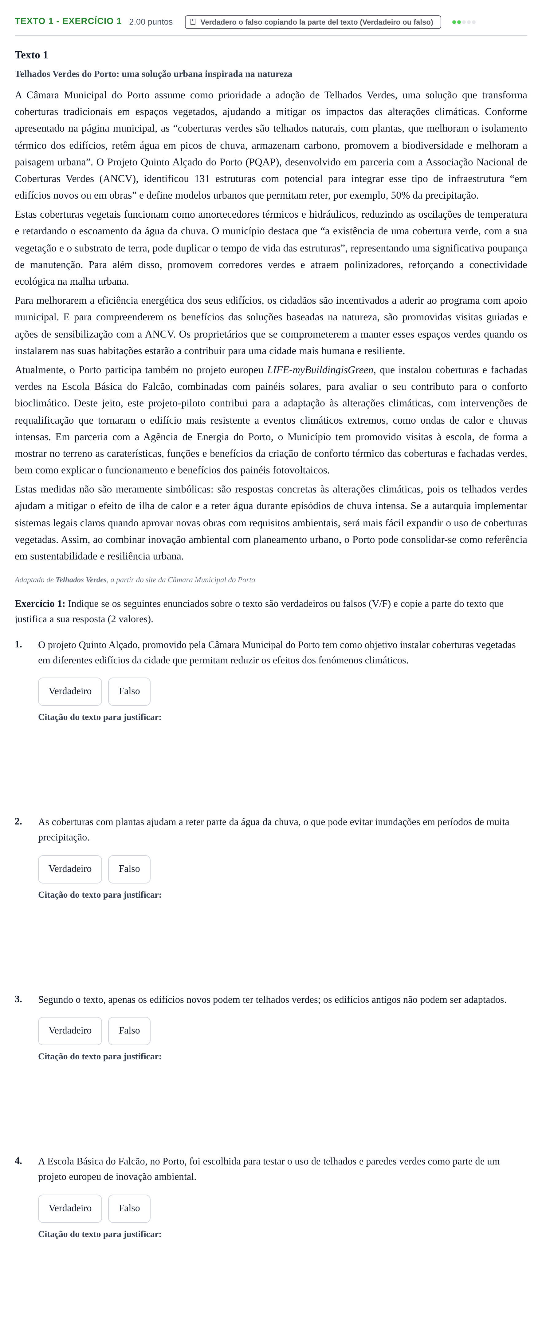 Enunciado: Ejercicio Texto 1 - Exercício 1 · Portugués PAU Extremadura Extraordinaria 2026