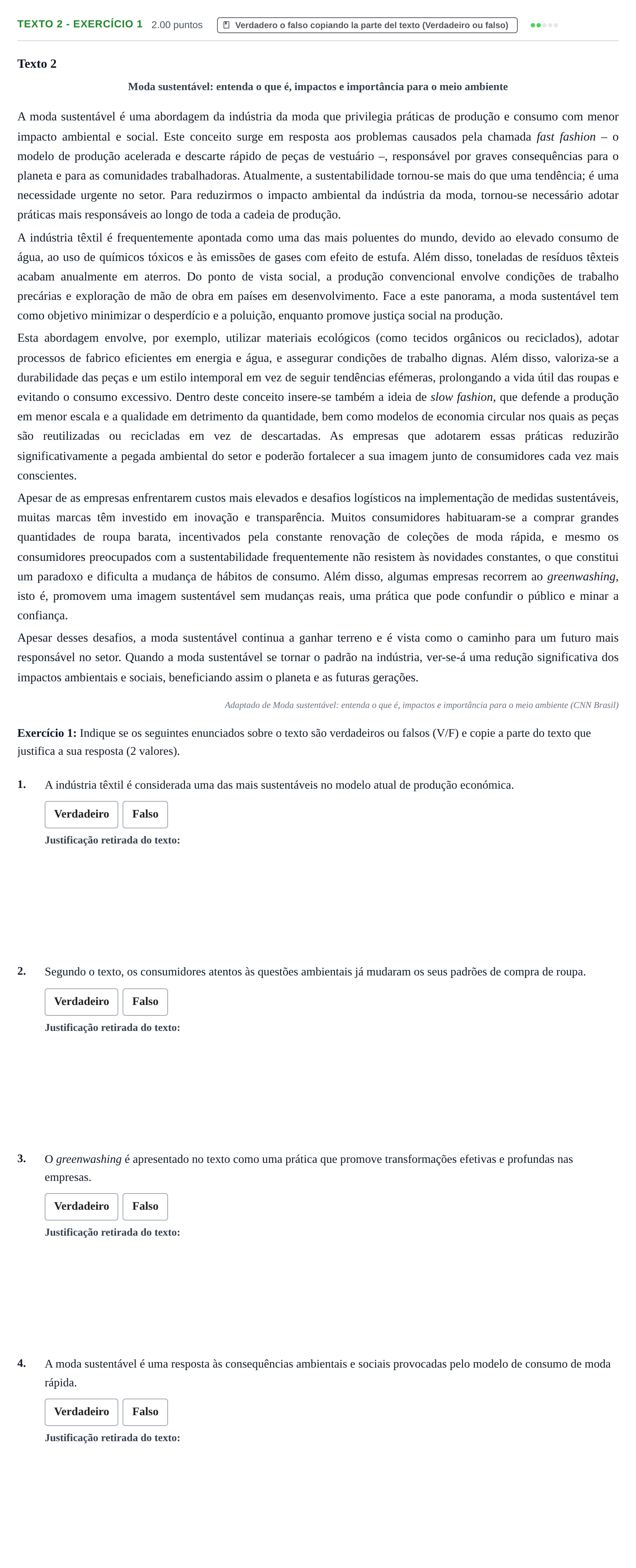 Enunciado: Ejercicio Texto 2 - Exercício 1 · Portugués PAU Extremadura Extraordinaria 2026