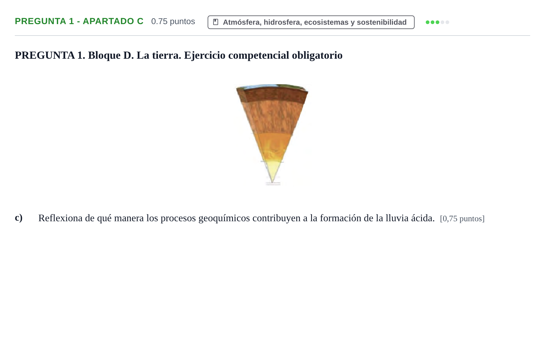 Enunciado: Pregunta 1 - Apartado c · Ciencias Generales PAU Extremadura Ordinaria 2026