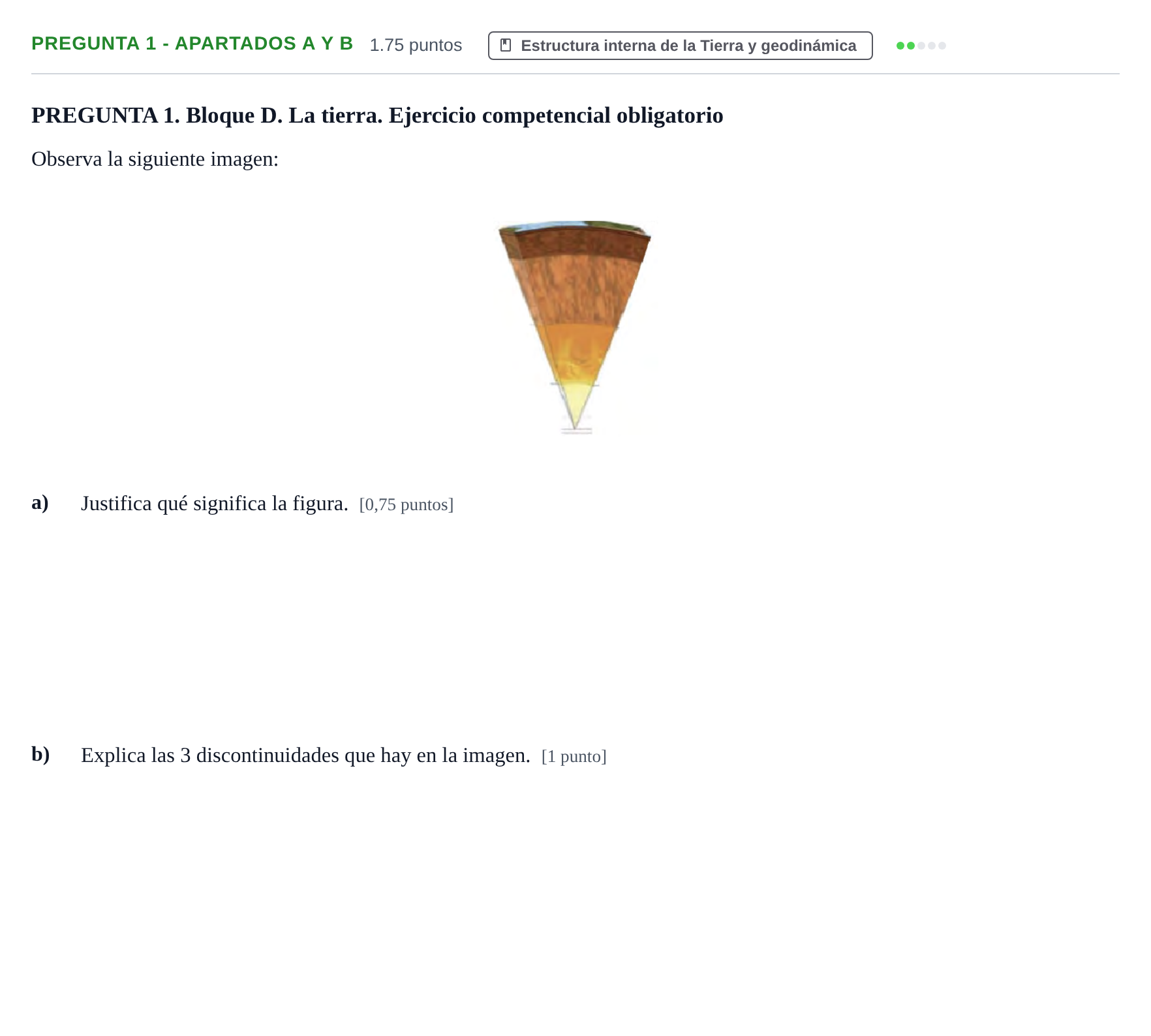 Enunciado: Pregunta 1 - Apartados a y b · Ciencias Generales PAU Extremadura Ordinaria 2026