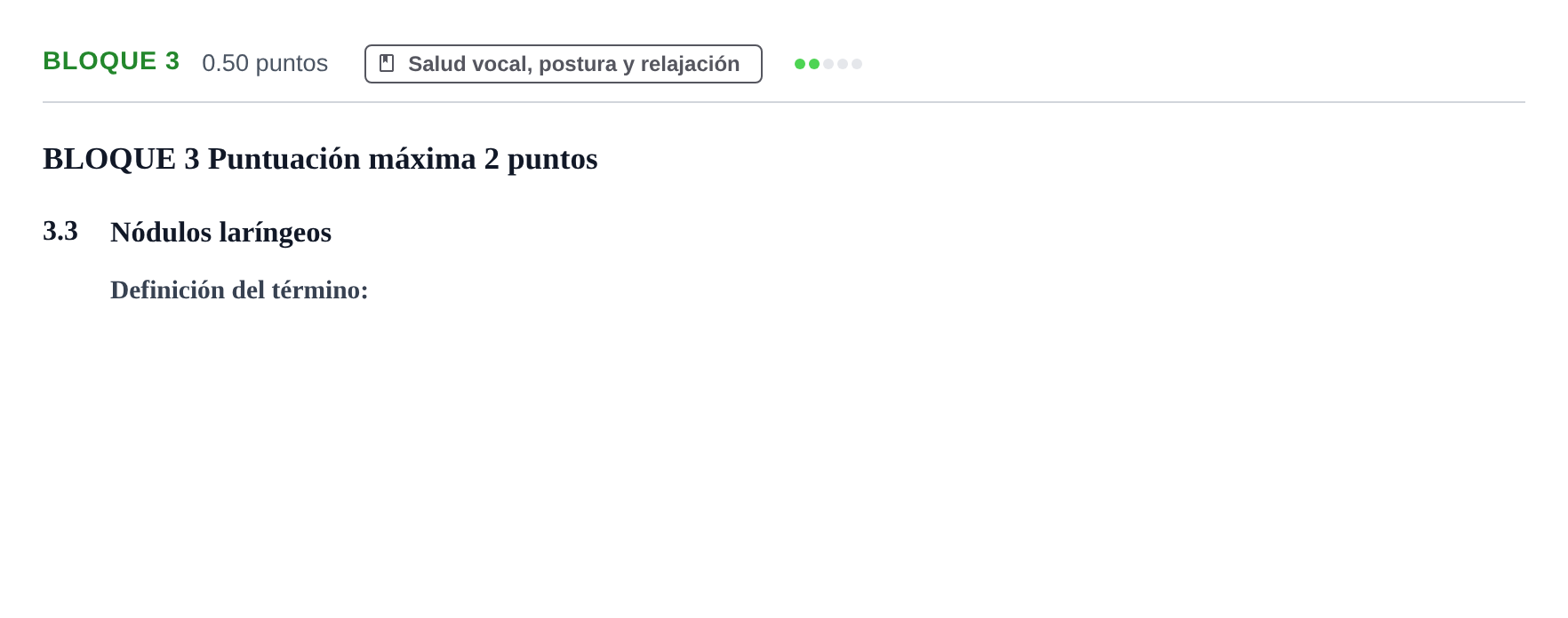 Enunciado: Bloque 3 - Salud vocal · Coro y Técnica Vocal PAU Extremadura Ordinaria 2026