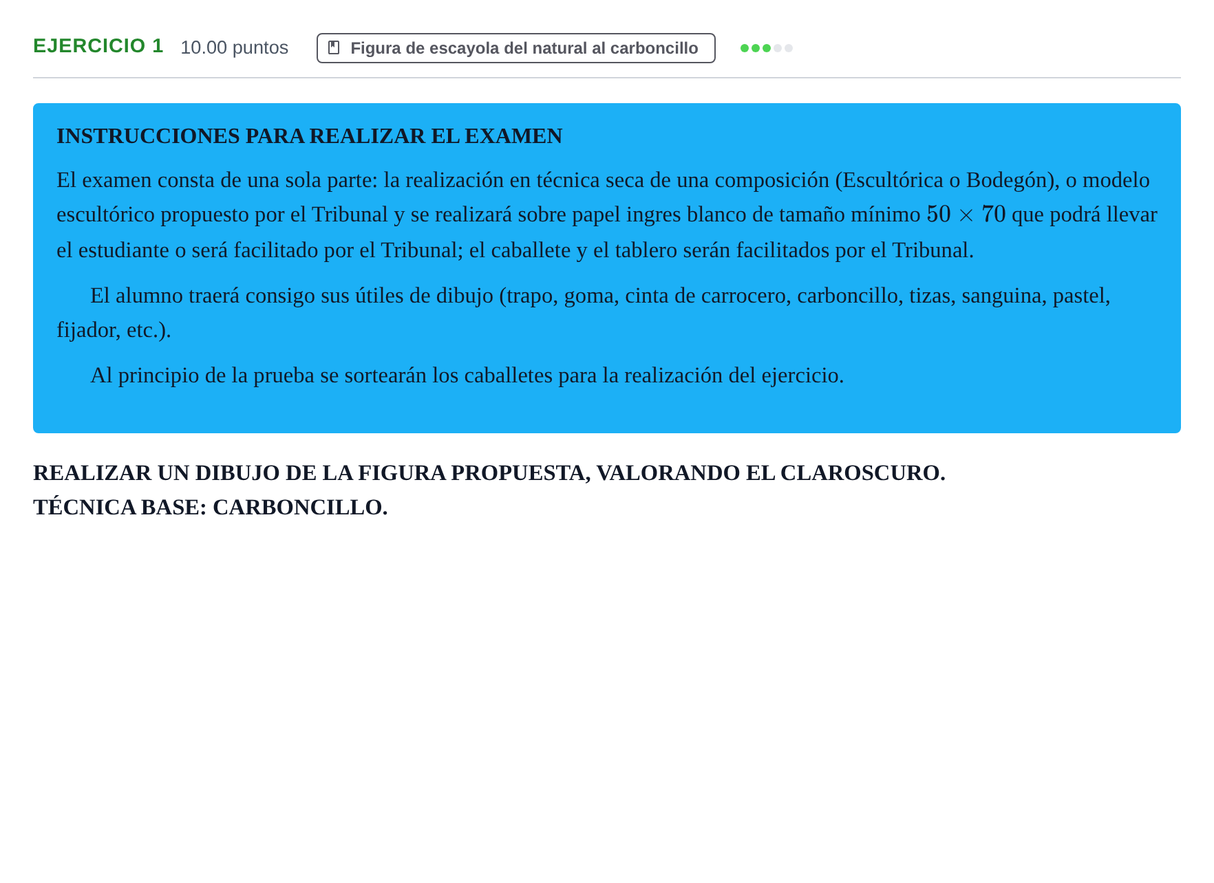 Enunciado: Problema 1 · Dibujo Artístico II PAU Extremadura Ordinaria 2026