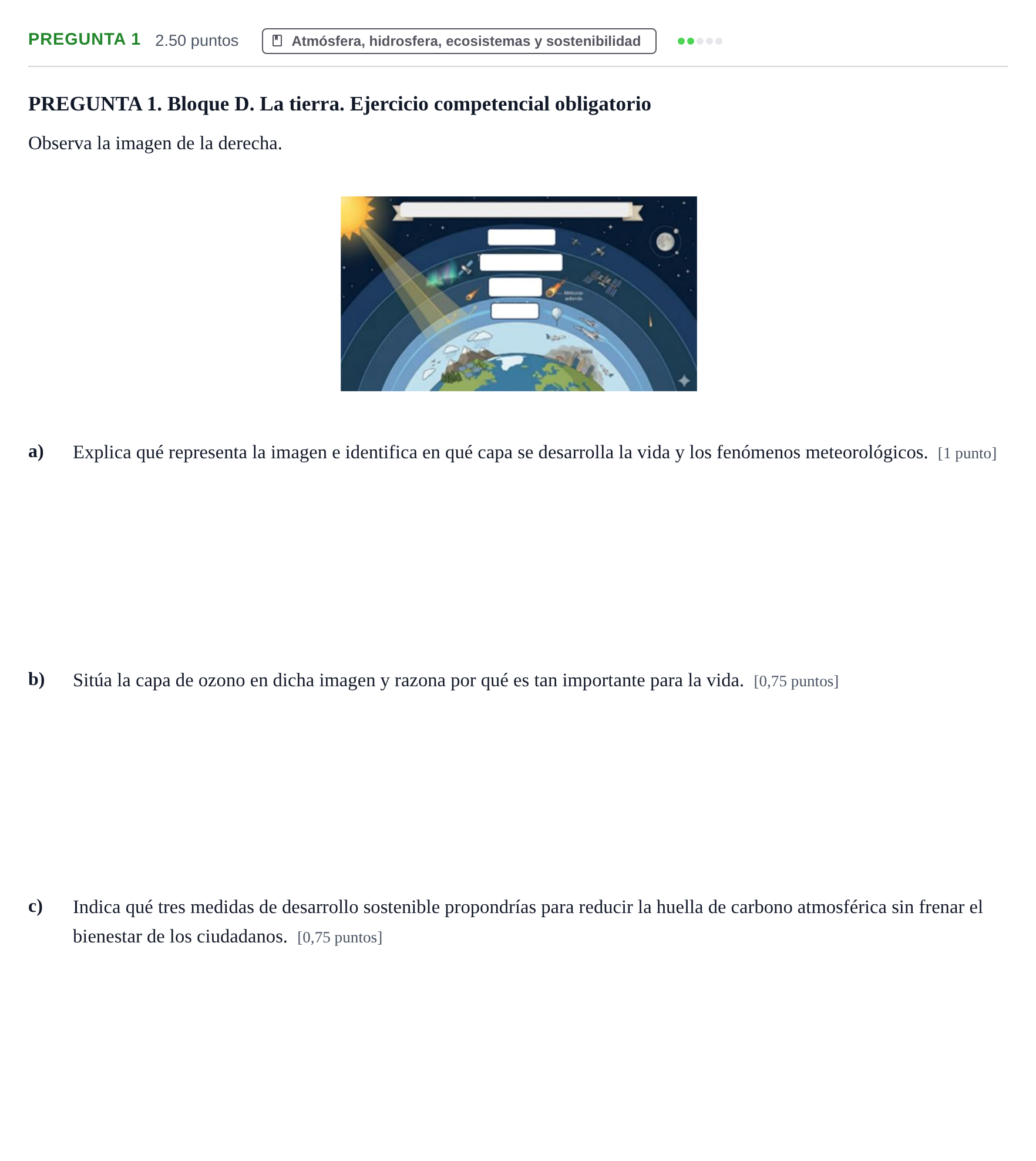 Enunciado: Pregunta 1 · Ciencias Generales PAU Extremadura Extraordinaria 2026