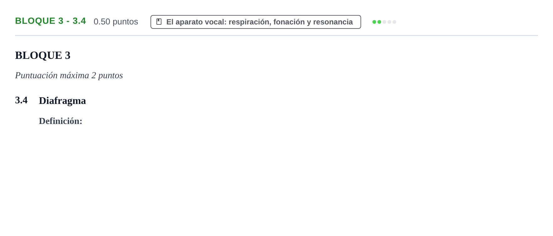Enunciado: Bloque 3 - 3.4 · Coro y Técnica Vocal PAU Extremadura Extraordinaria 2026