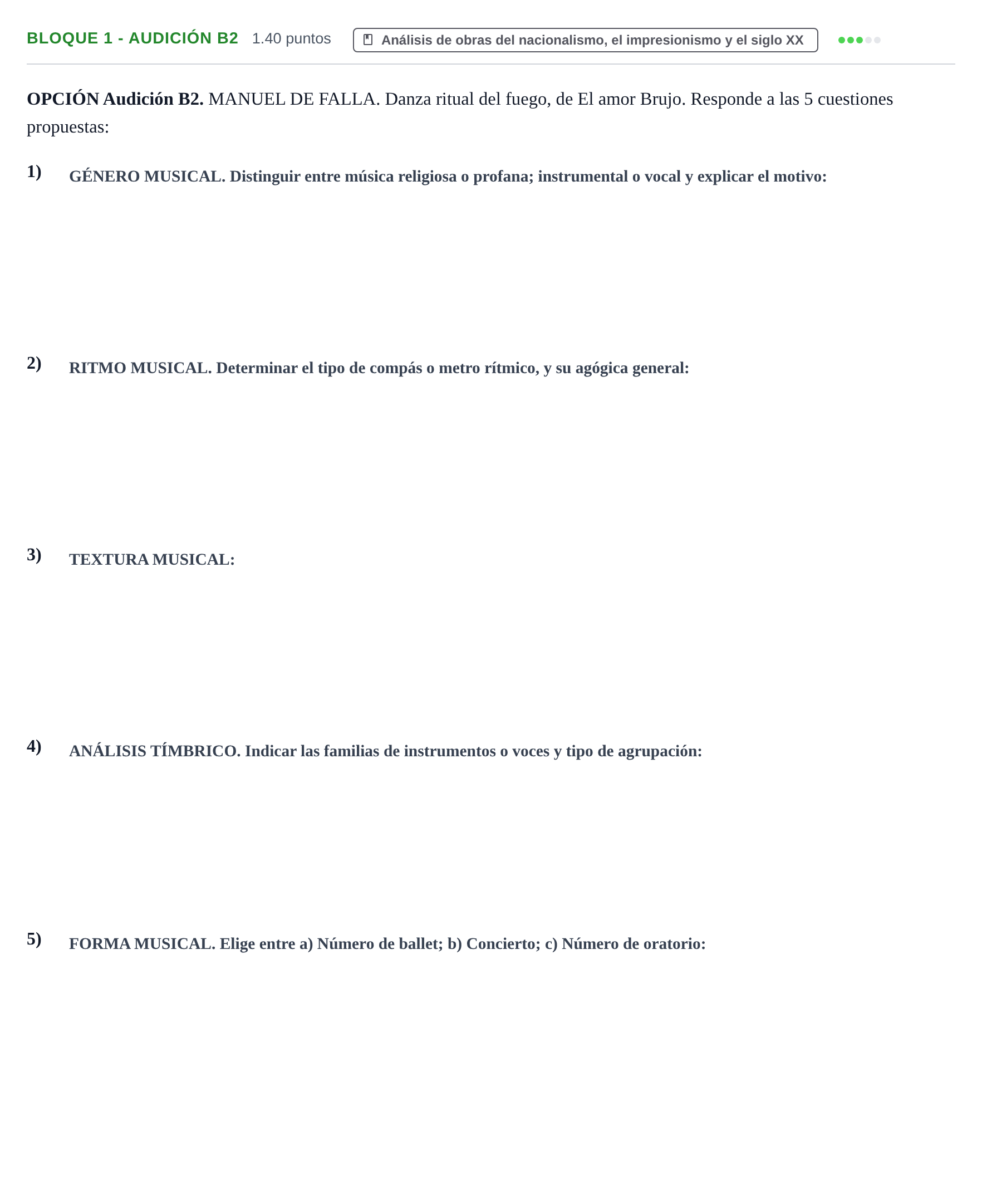 Enunciado: Bloque 1 - Audición B2 · Análisis Musical II PAU Extremadura Extraordinaria 2026