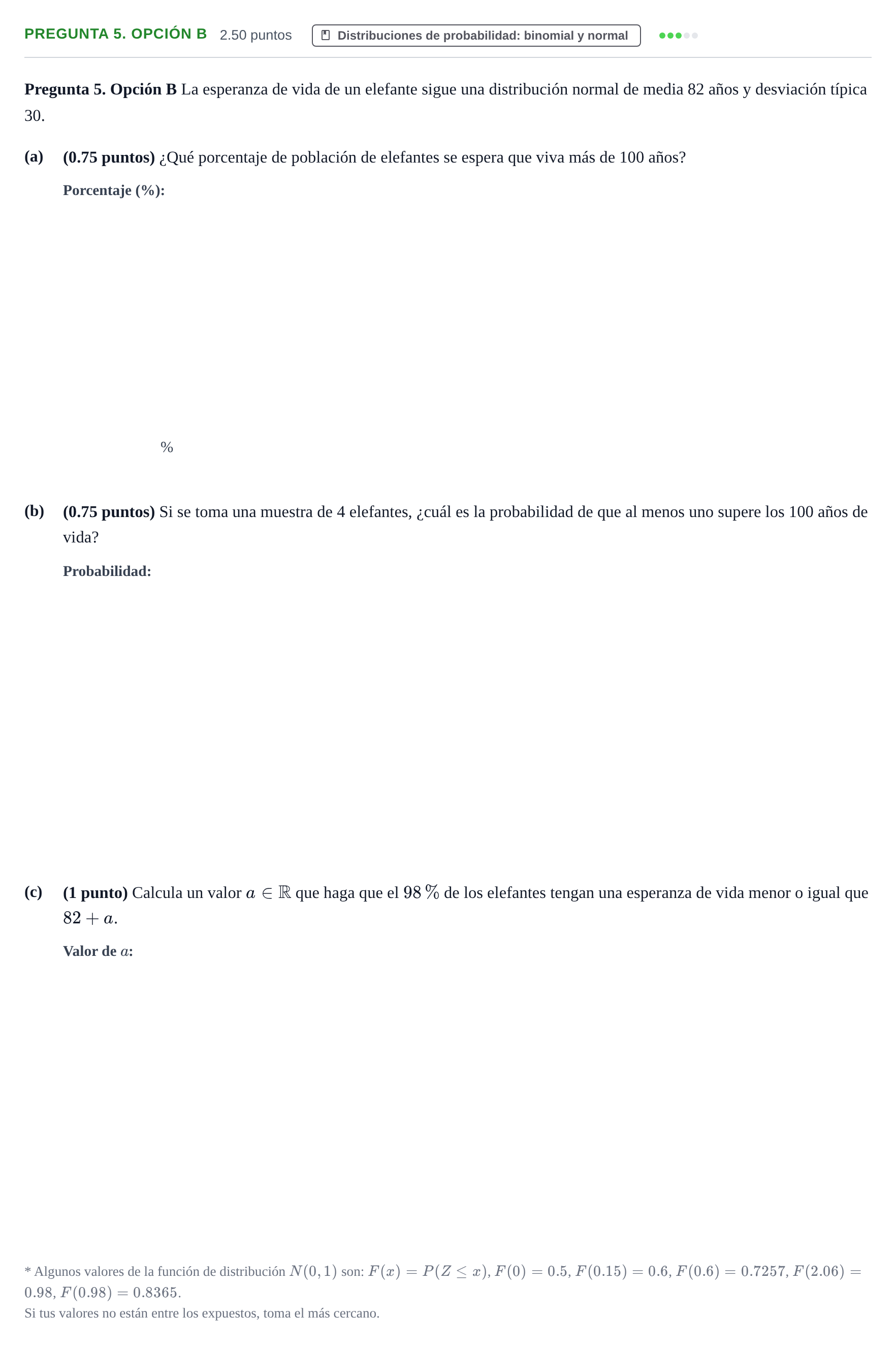 Enunciado: Pregunta 5. Opción B · Matemáticas II PAU Asturias Extraordinaria 2025