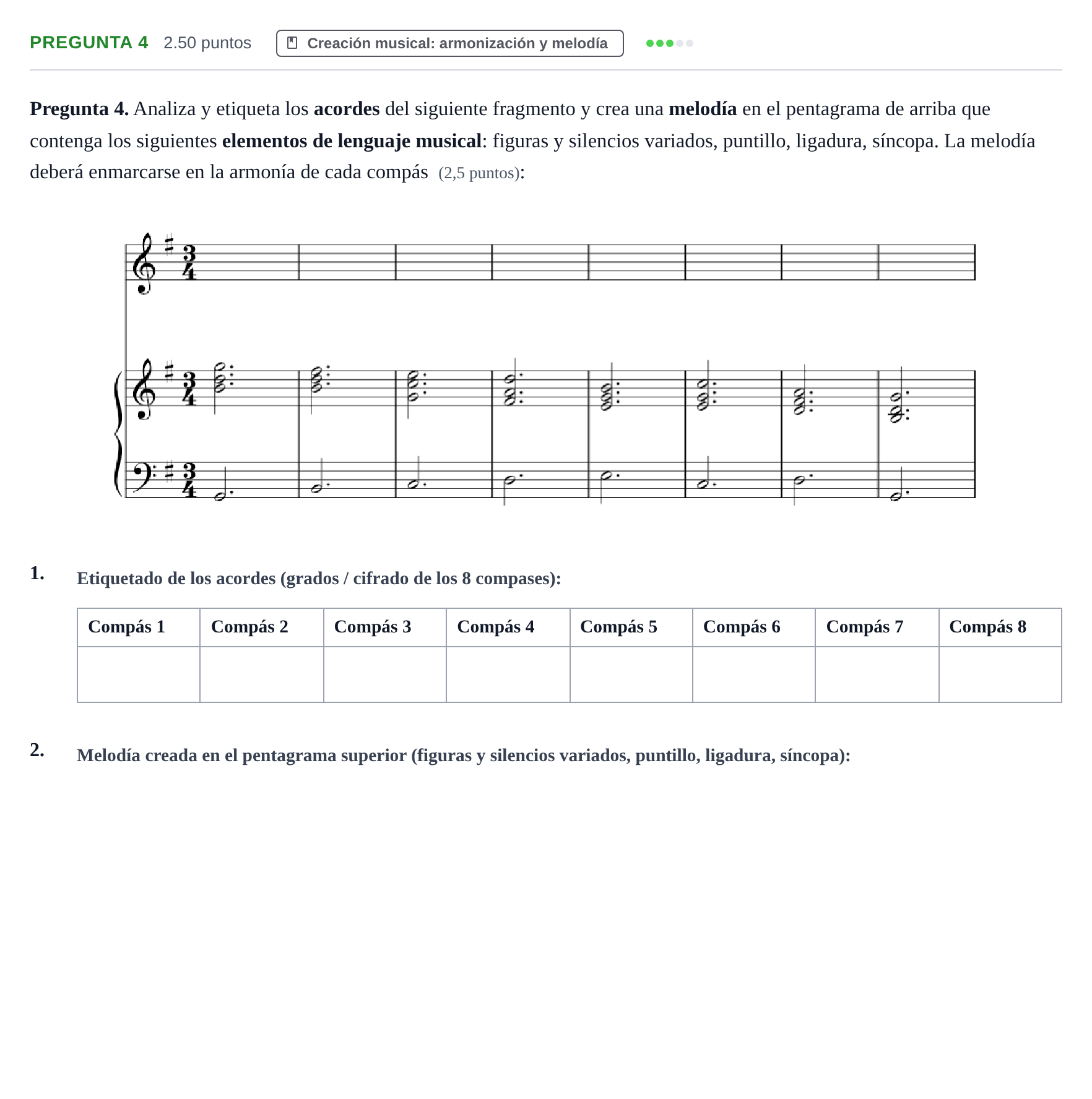 Enunciado: Pregunta 4 · Análisis Musical II PAU Asturias Extraordinaria 2025