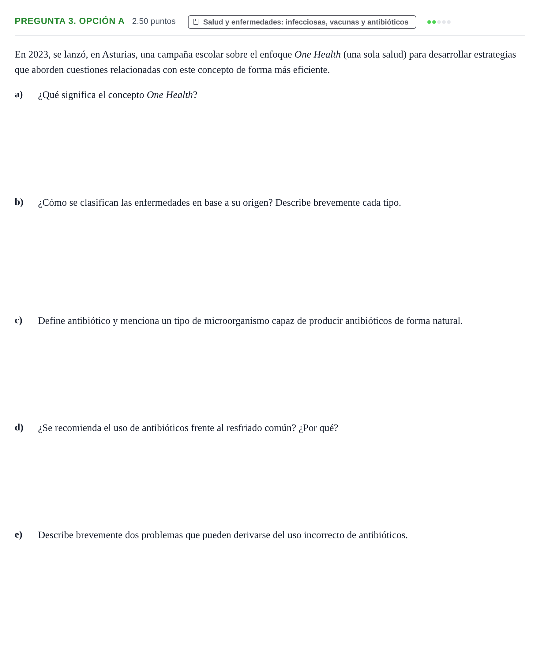 Enunciado: Pregunta 3. Opción A · Ciencias Generales PAU Asturias Extraordinaria 2025