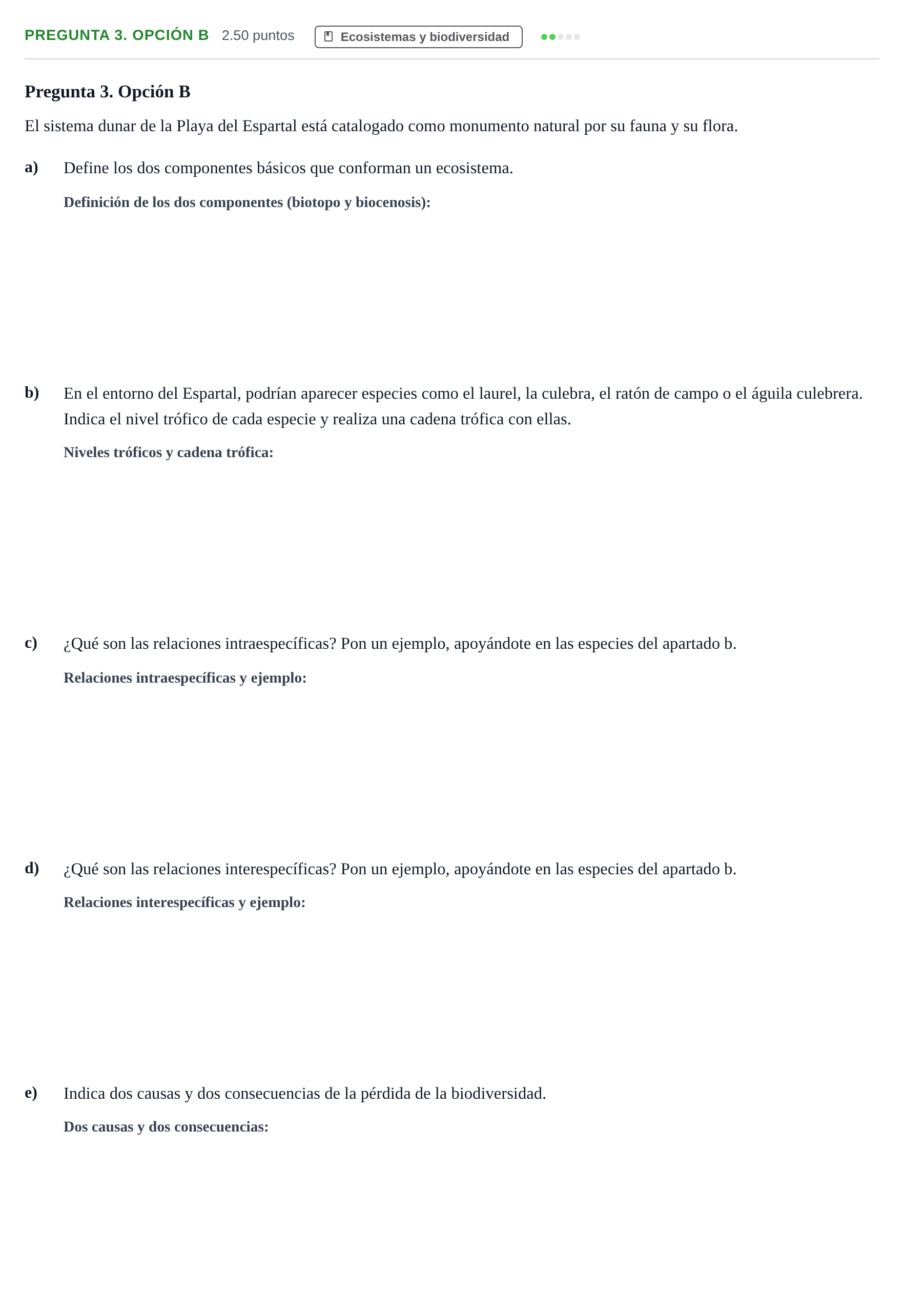 Enunciado: Pregunta 3. Opción B · Ciencias Generales PAU Asturias Extraordinaria 2025
