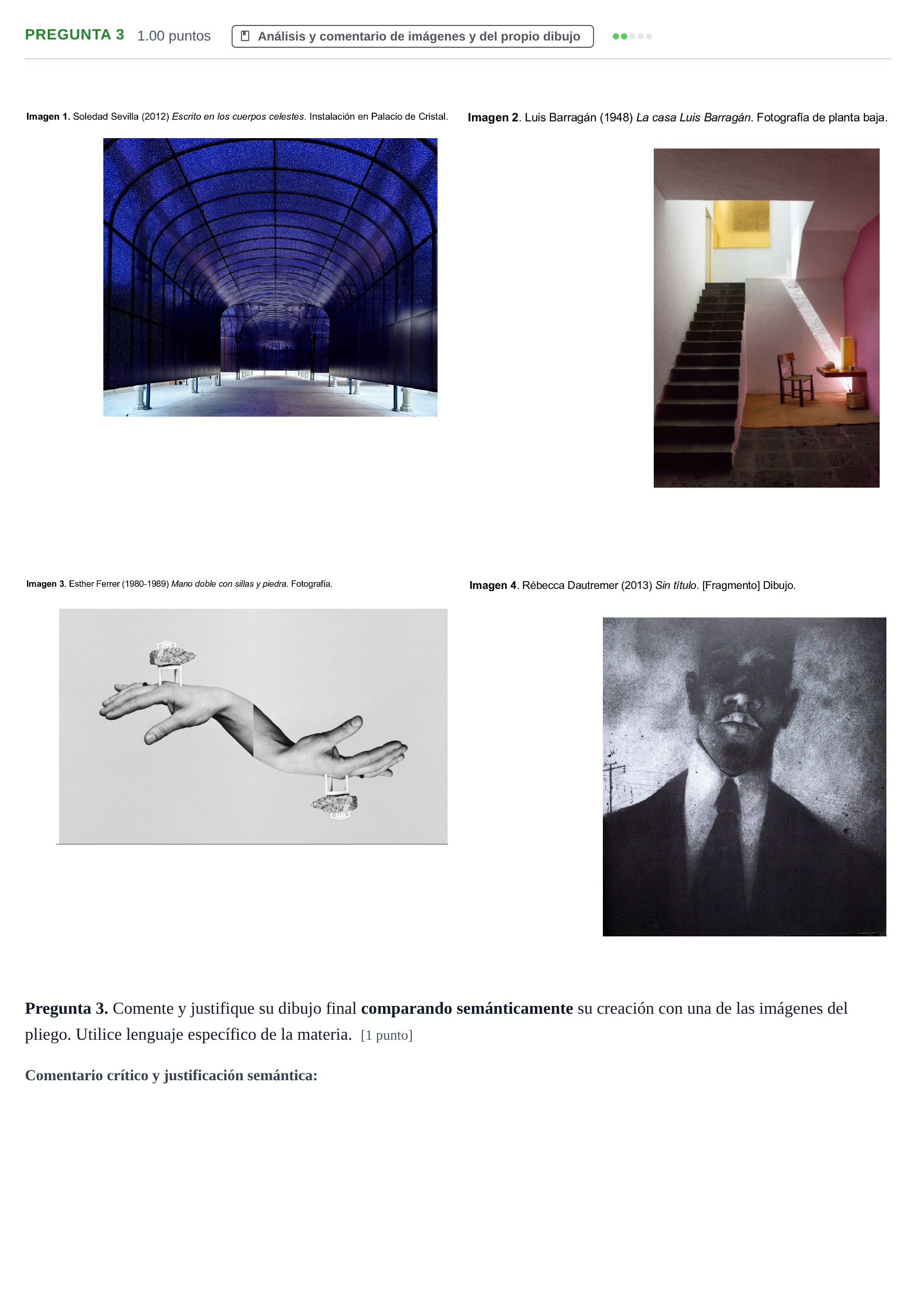 Enunciado: Pregunta 3 · Dibujo Artístico II PAU Asturias Extraordinaria 2025