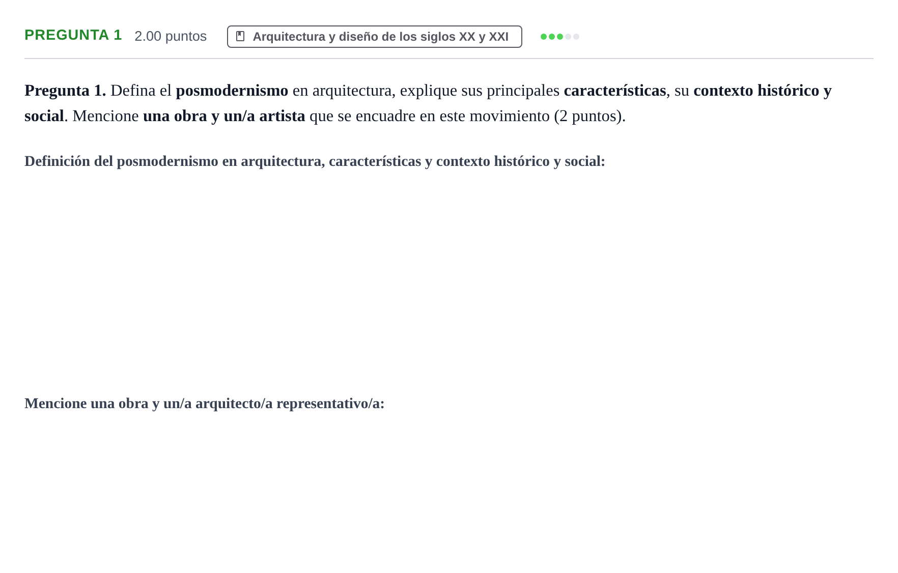 Enunciado: Pregunta 1 · Movimientos Culturales y Artísticos PAU Asturias Extraordinaria 2025