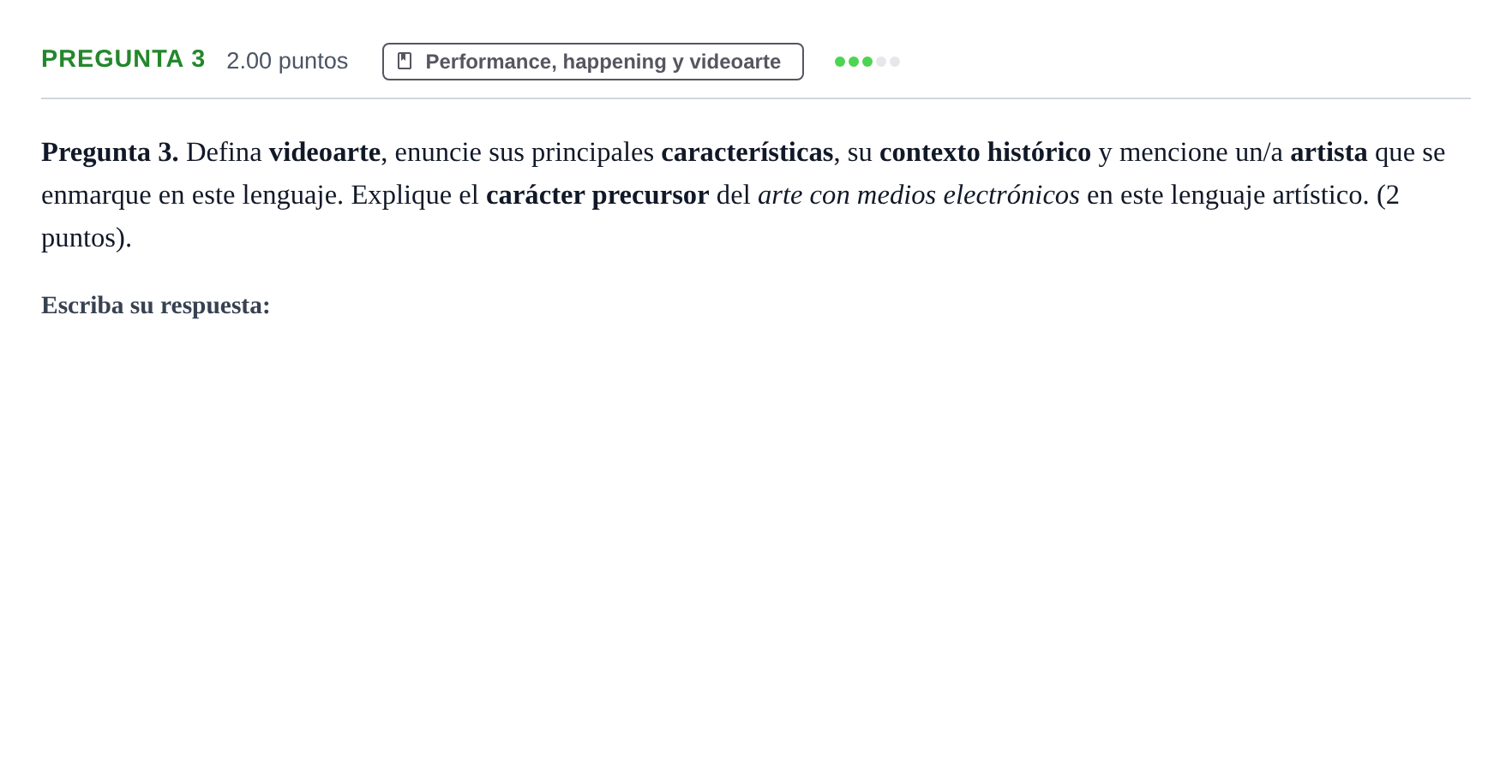 Enunciado: Pregunta 3 · Movimientos Culturales y Artísticos PAU Asturias Ordinaria 2025