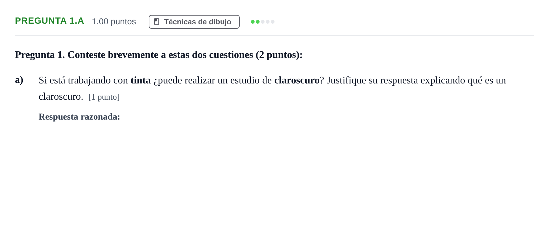 Enunciado: Pregunta 1.a - Técnicas de dibujo · Técnicas de Expresión Gráfico-Plástica PAU Asturias Ordinaria 2025