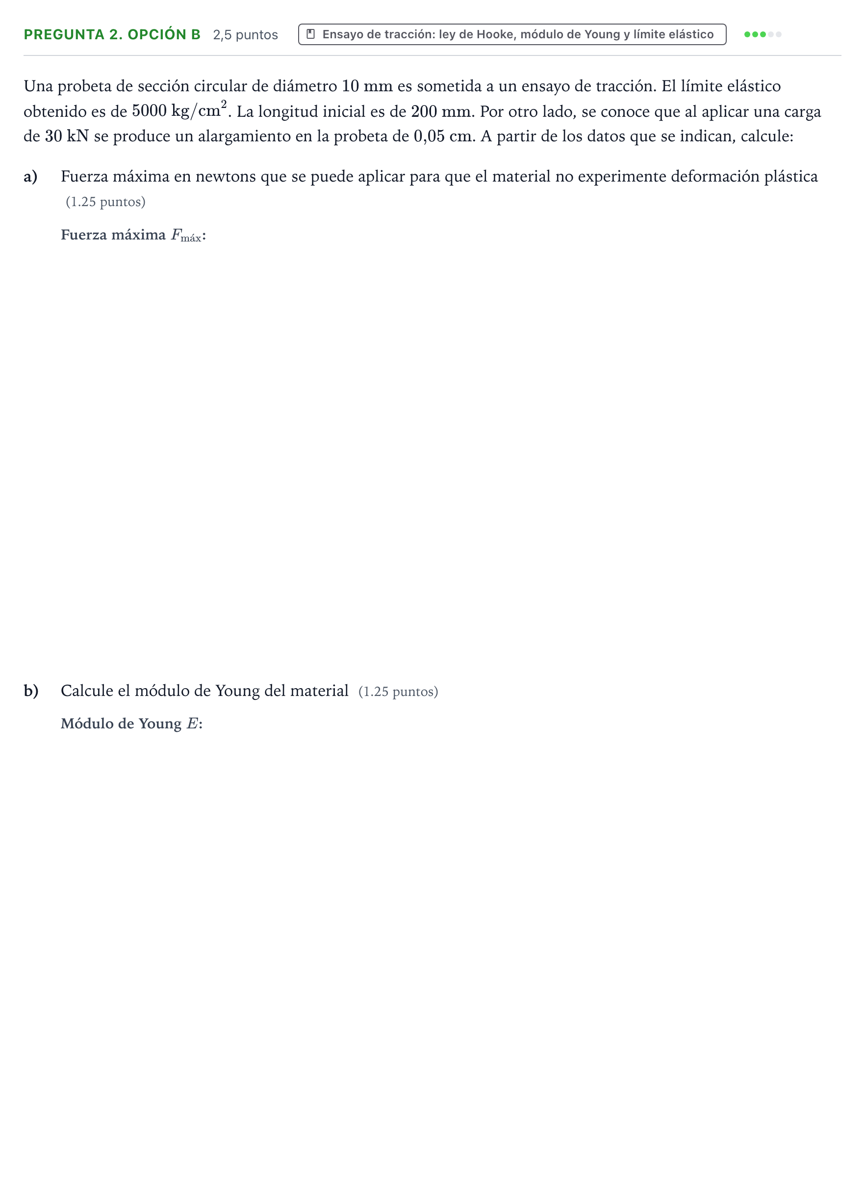 Enunciado: Pregunta 2. Opción B · Tecnología e Ingeniería II PAU Asturias Ordinaria 2025
