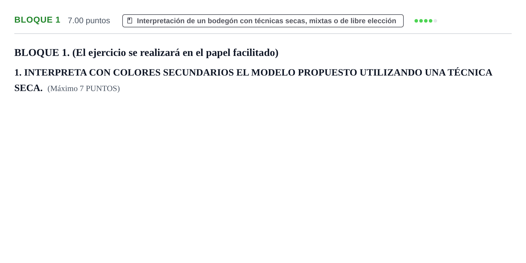 Enunciado: Bloque 1 · Técnicas de Expresión Gráfico-Plástica PAU Extremadura Ordinaria 2026