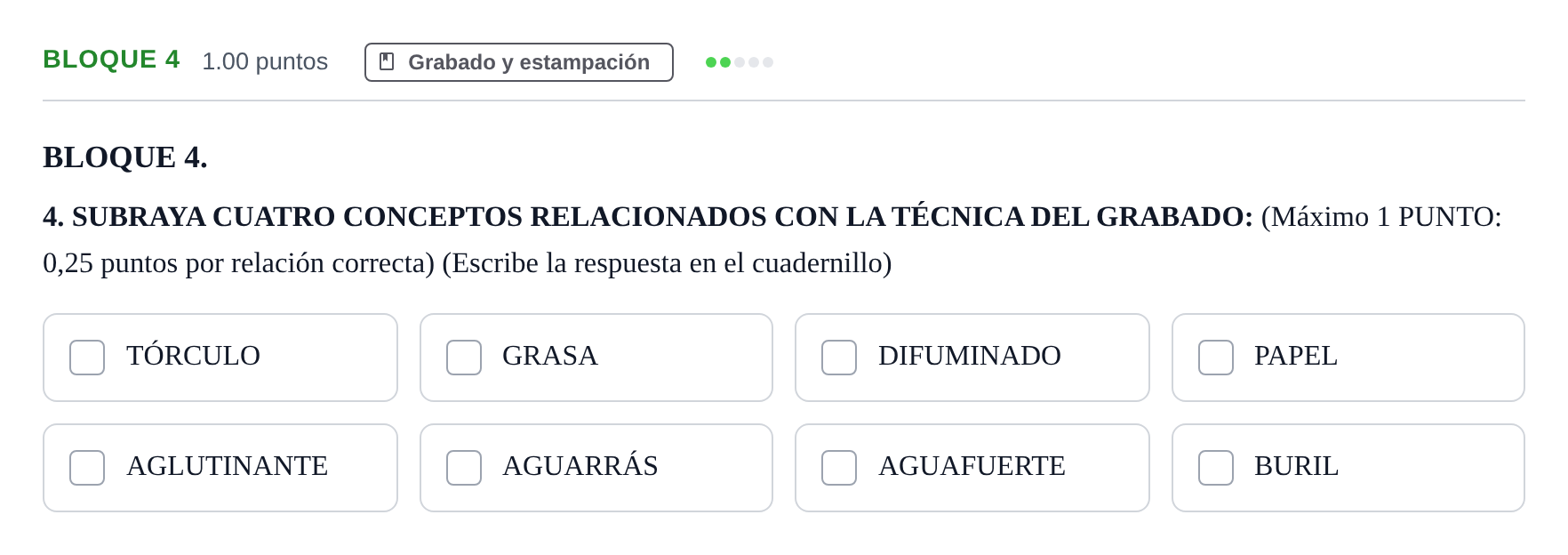 Enunciado: Bloque 4 · Técnicas de Expresión Gráfico-Plástica PAU Extremadura Ordinaria 2026