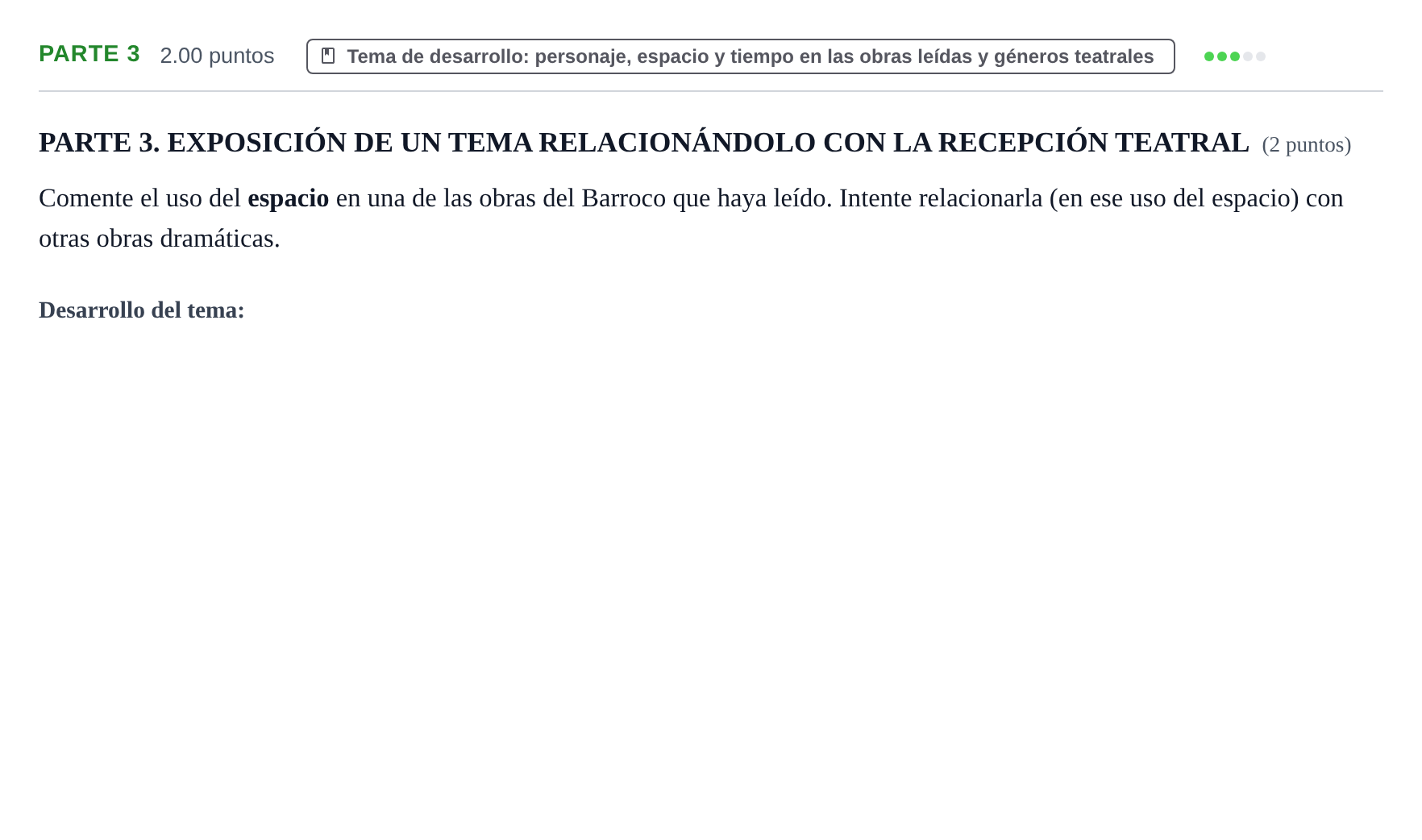 Enunciado: Ejercicio Parte 3 · Literatura Dramática PAU Extremadura Ordinaria 2026