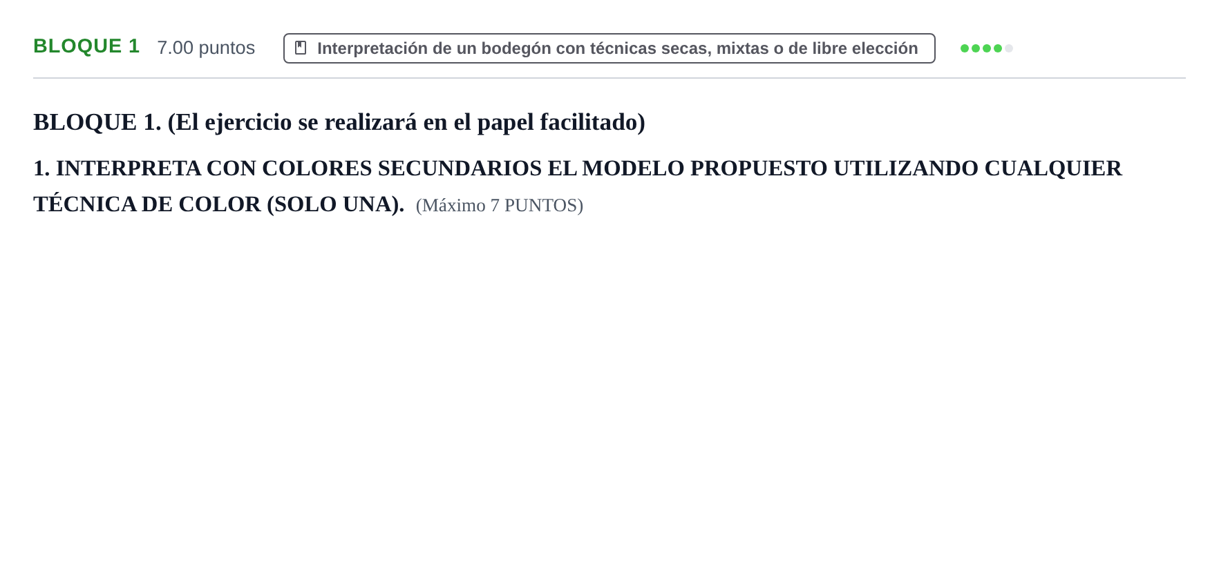 Enunciado: Bloque 1 · Técnicas de Expresión Gráfico-Plástica PAU Extremadura Extraordinaria 2026