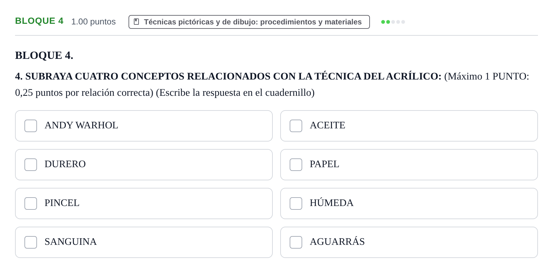 Enunciado: Bloque 4 · Técnicas de Expresión Gráfico-Plástica PAU Extremadura Extraordinaria 2026
