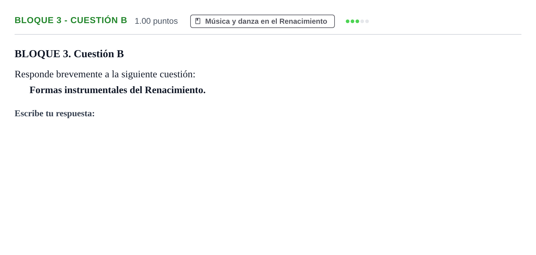 Enunciado: Bloque 3 - Cuestión B · Historia de la Música y de la Danza PAU Extremadura Extraordinaria 2026