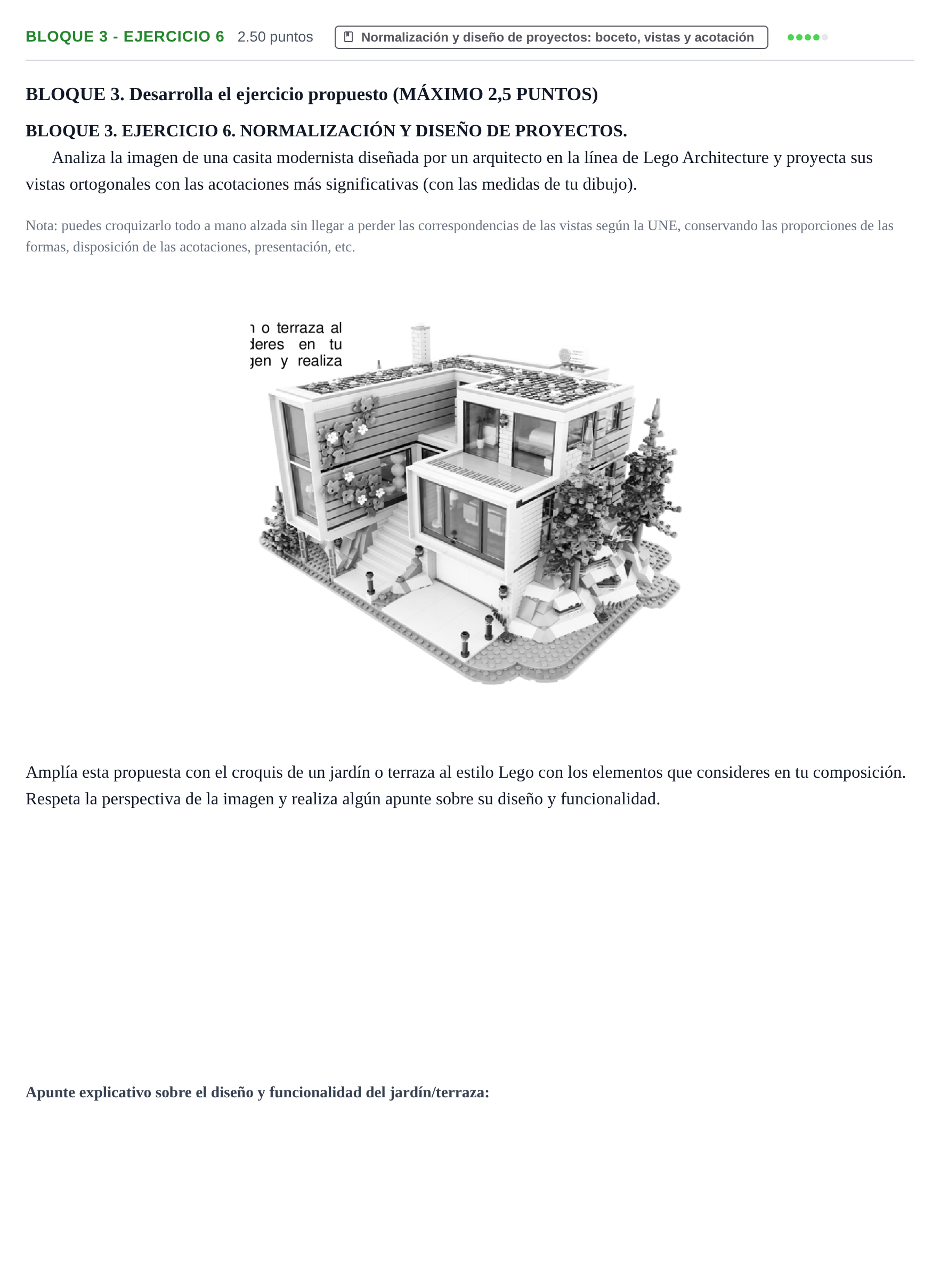 Enunciado: Bloque 3 - Ejercicio 6 · Dibujo Técnico Aplicado a las Artes Plásticas y al Diseño PAU Extremadura Ordinaria 2026