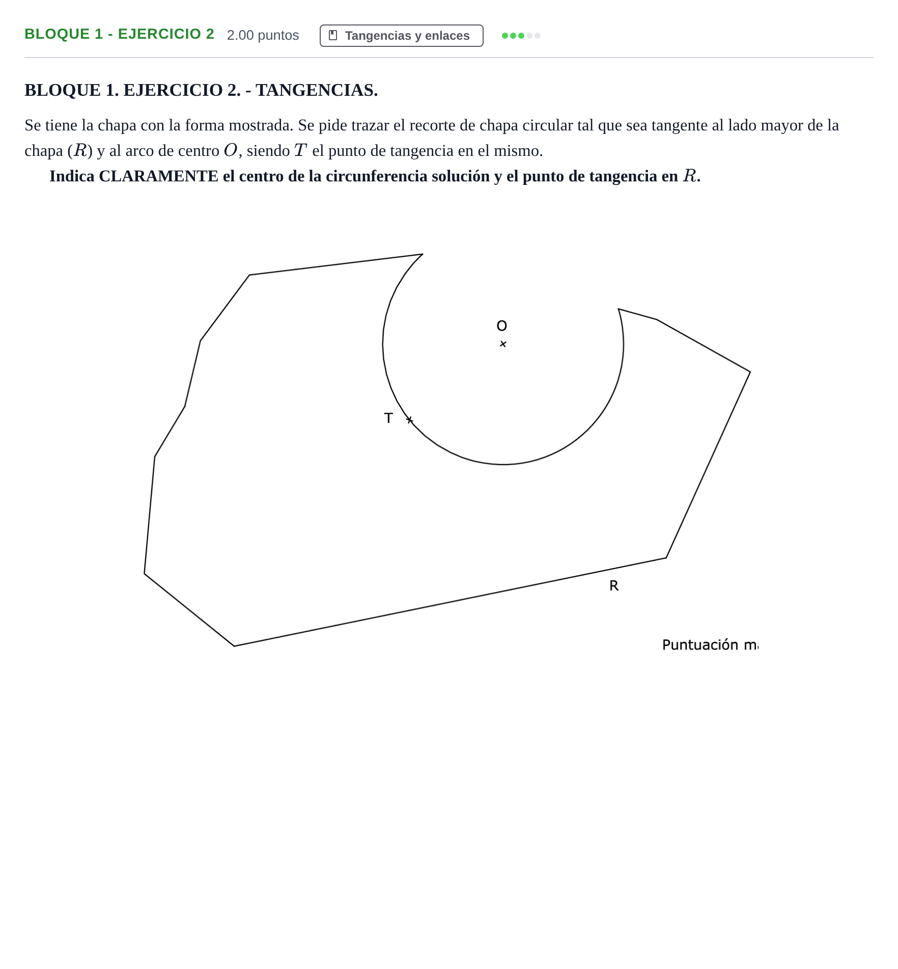 Enunciado: Bloque 1 - Ejercicio 2 · Dibujo técnico II PAU Extremadura Ordinaria 2025