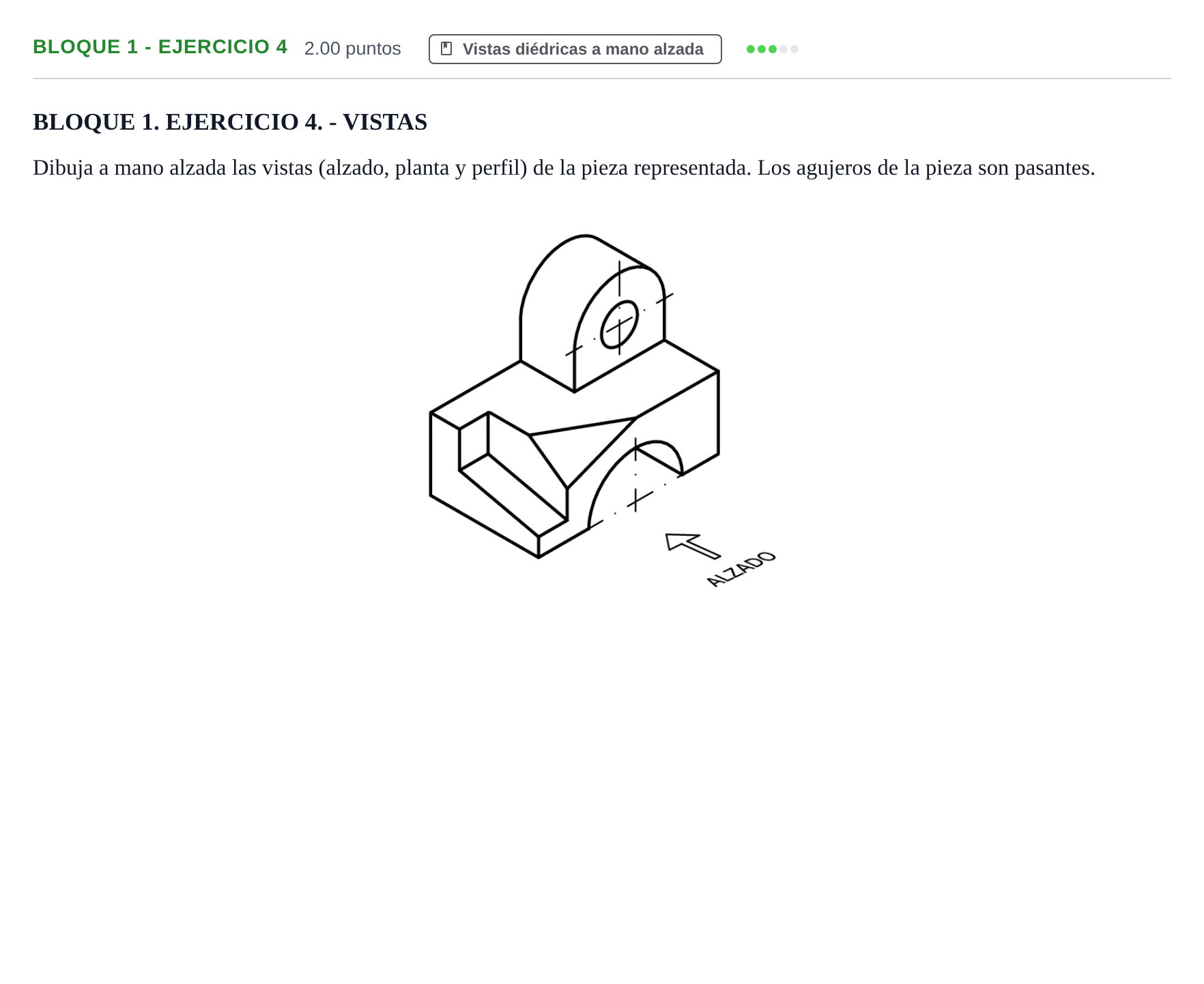 Enunciado: Bloque 1 - Ejercicio 4 · Dibujo técnico II PAU Extremadura Ordinaria 2025