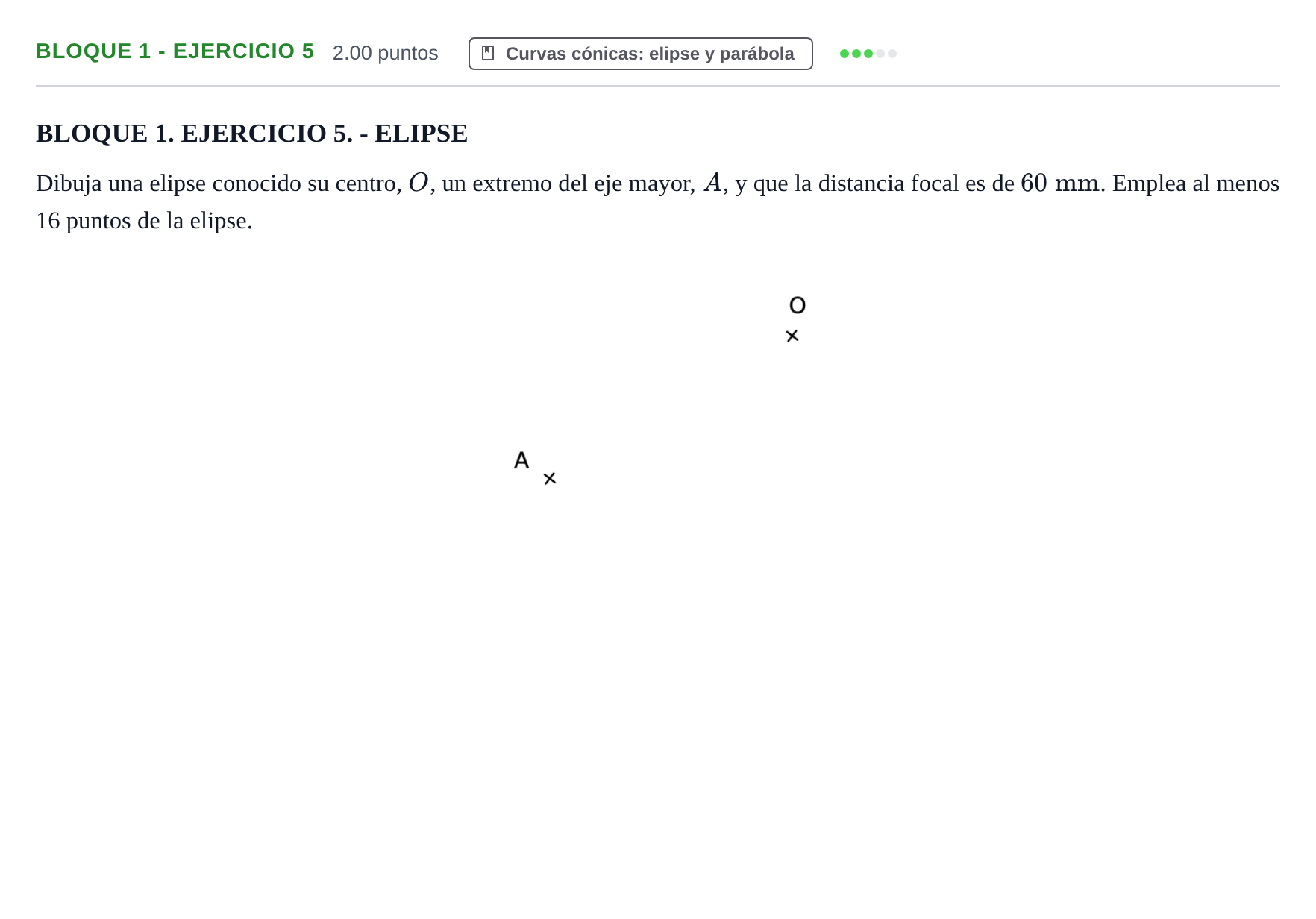 Enunciado: Bloque 1 - Ejercicio 5 · Dibujo técnico II PAU Extremadura Ordinaria 2025