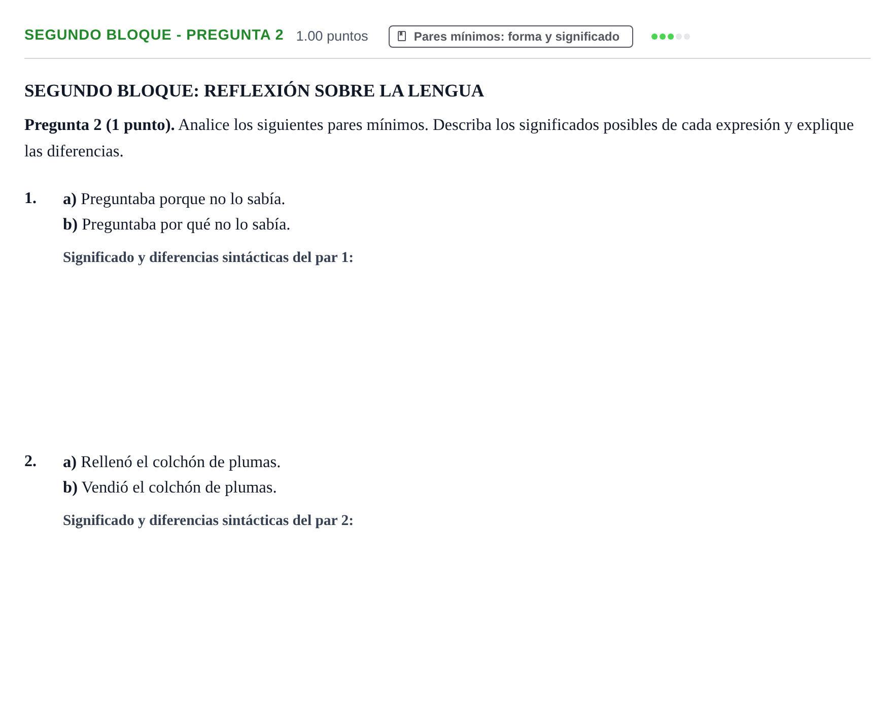 Enunciado: Ejercicio Segundo Bloque - Pregunta 2 · Lengua Castellana y Literatura II PAU Extremadura Ordinaria 2025