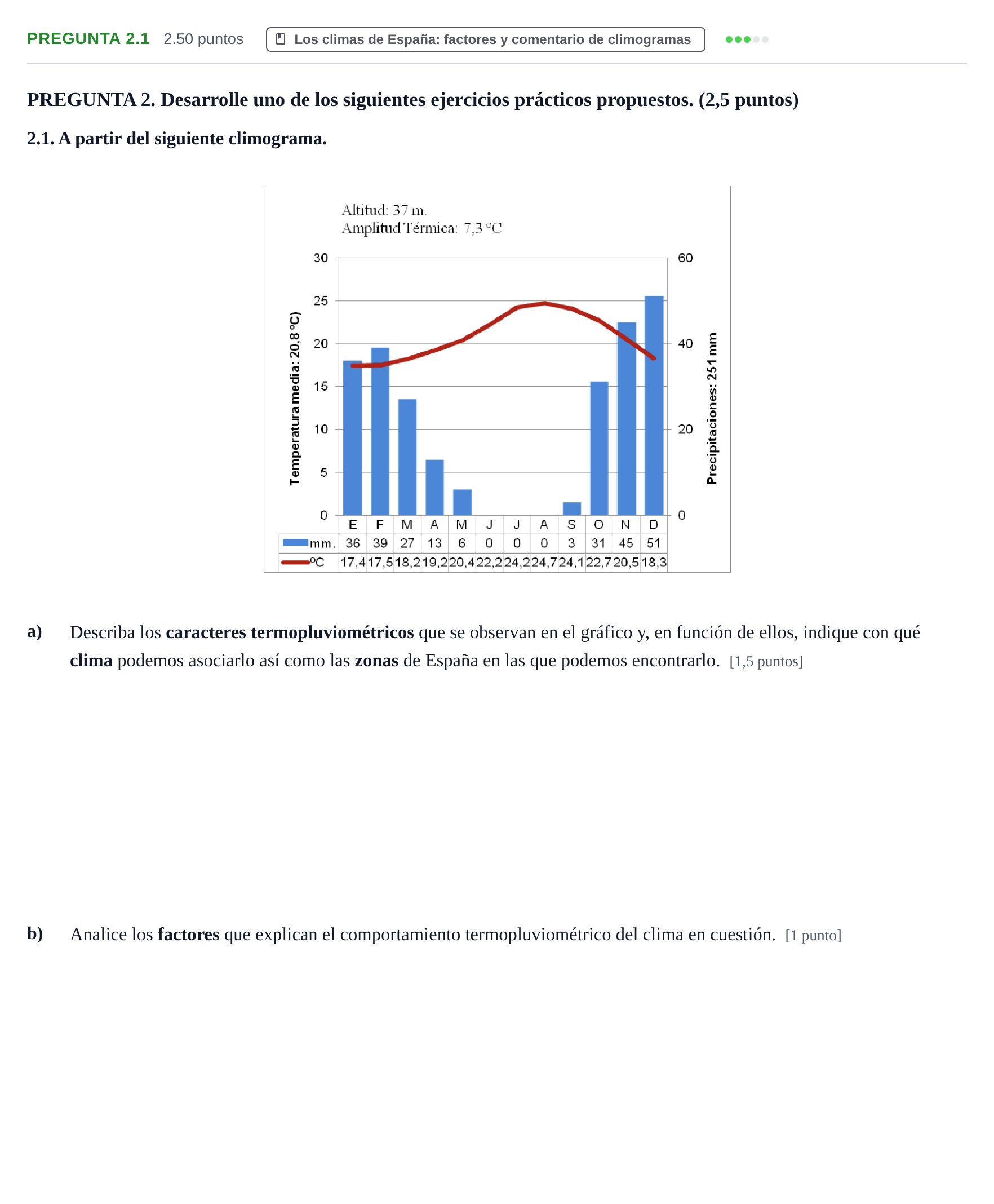 Enunciado: Pregunta 2.1 · Geografía PAU Extremadura Ordinaria 2025