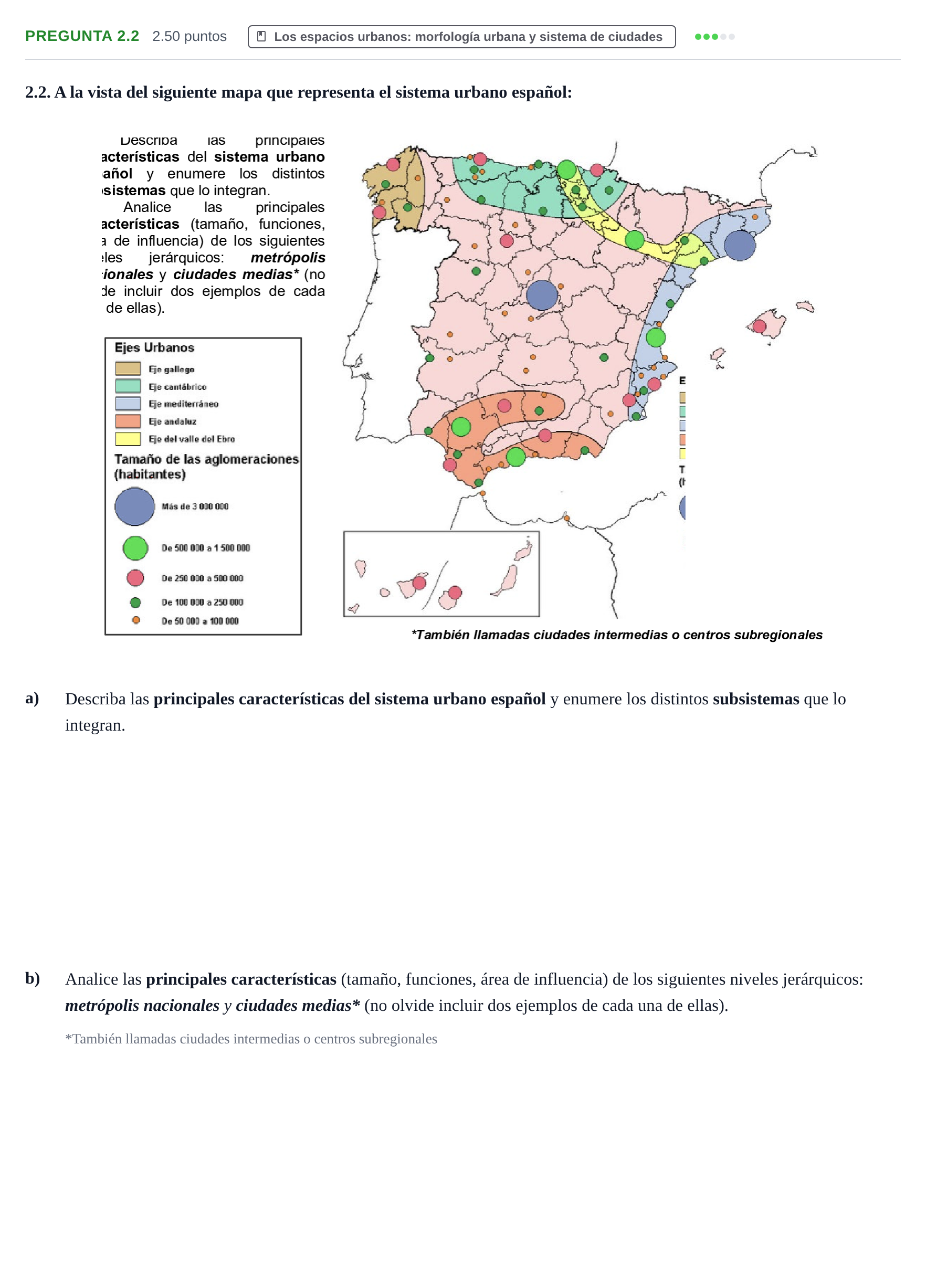 Enunciado: Pregunta 2.2 · Geografía PAU Extremadura Ordinaria 2025