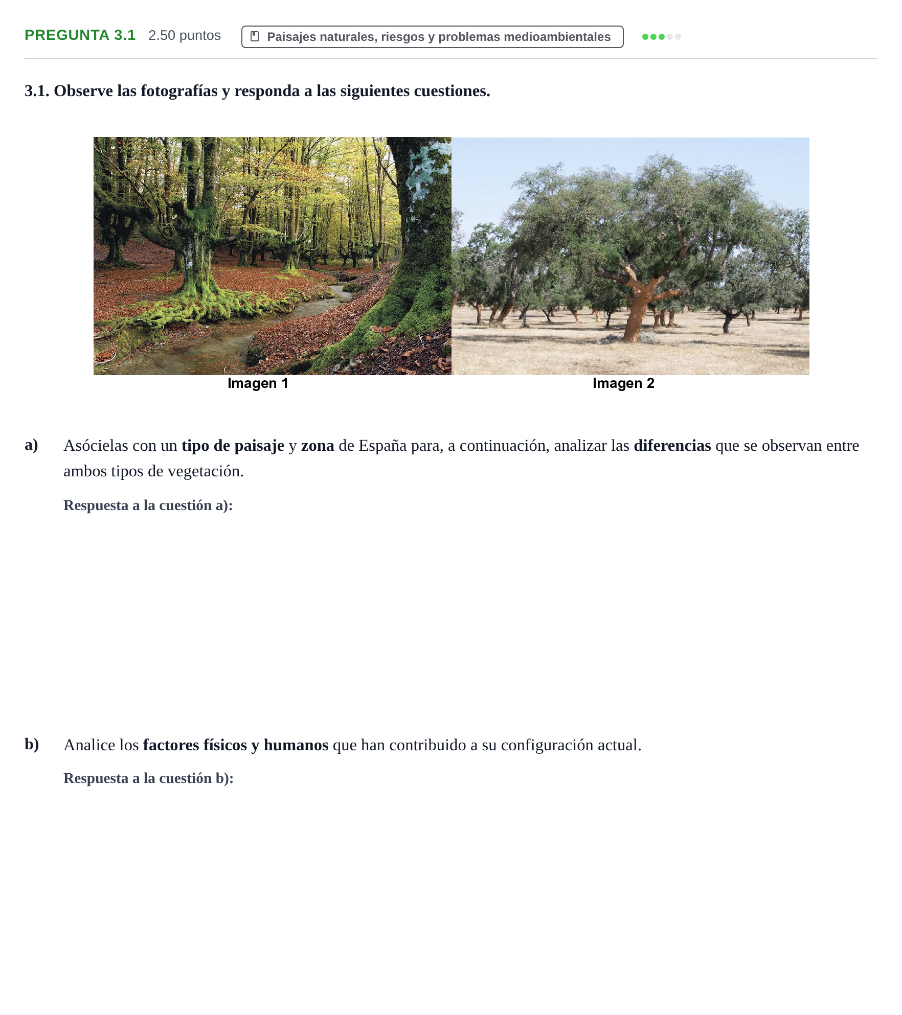 Enunciado: Pregunta 3.1 · Geografía PAU Extremadura Ordinaria 2025