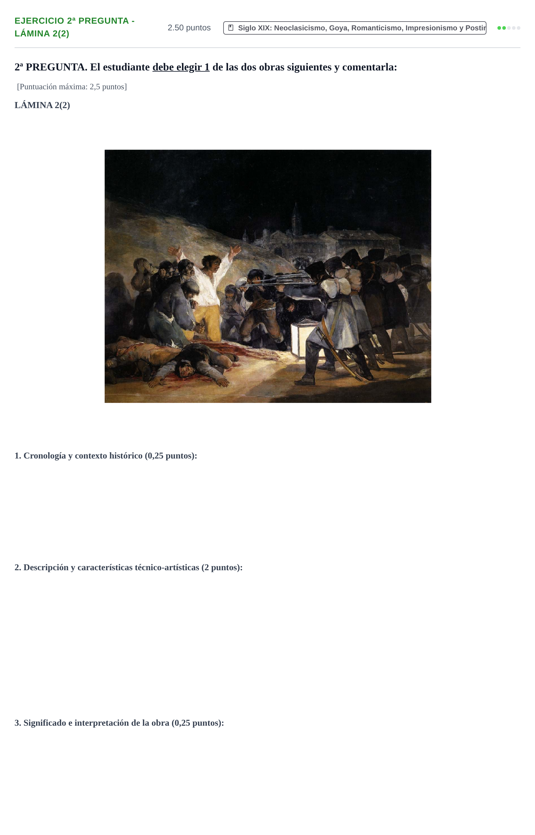 Enunciado: Ejercicio 2ª Pregunta - Lámina 2(2) · Historia del Arte PAU Extremadura Ordinaria 2025